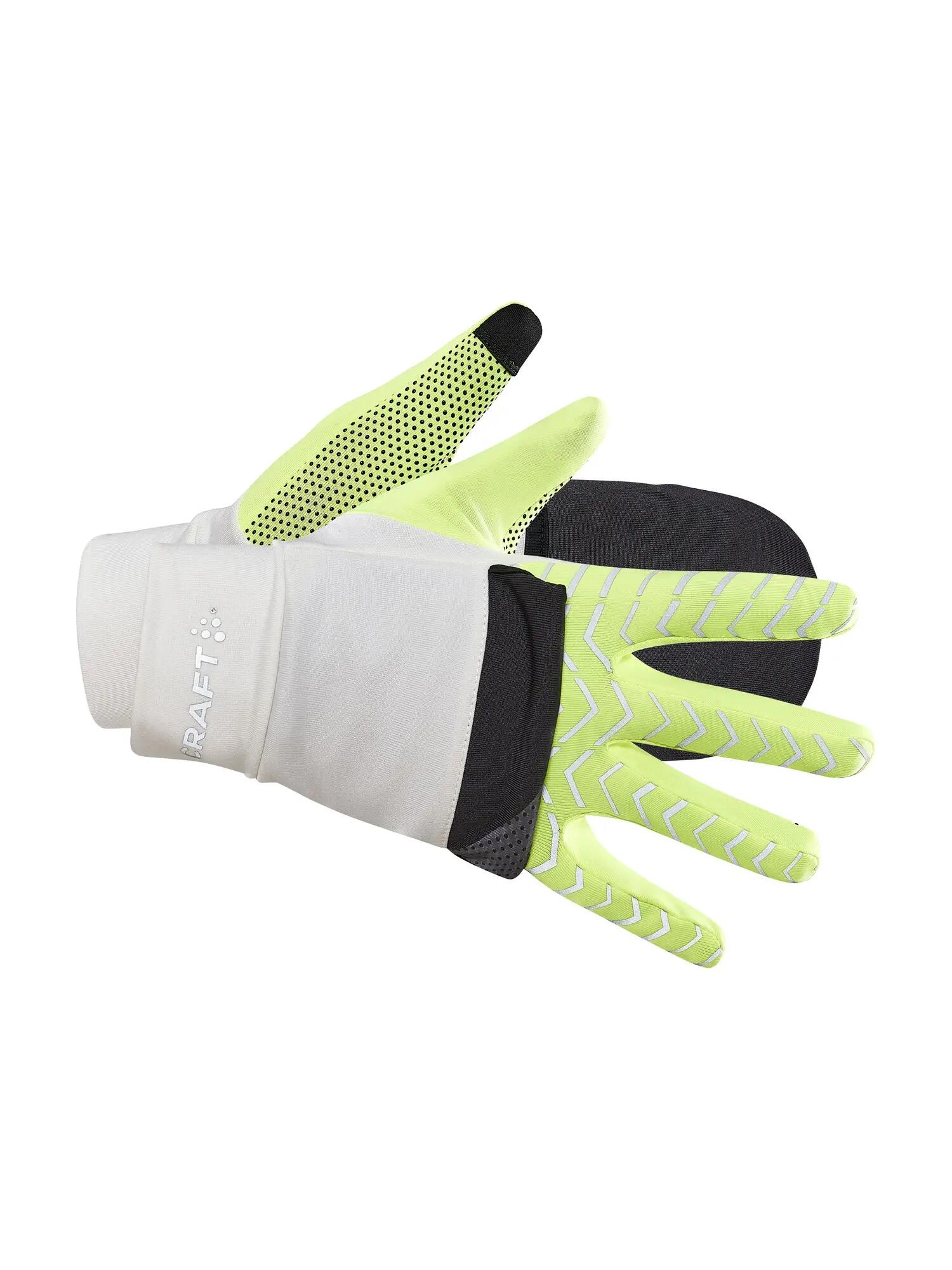craft Luvas ADV Lumen Fleece Hybrid — 2‑em‑1 refletoras – Ash White-Flumino 2/4