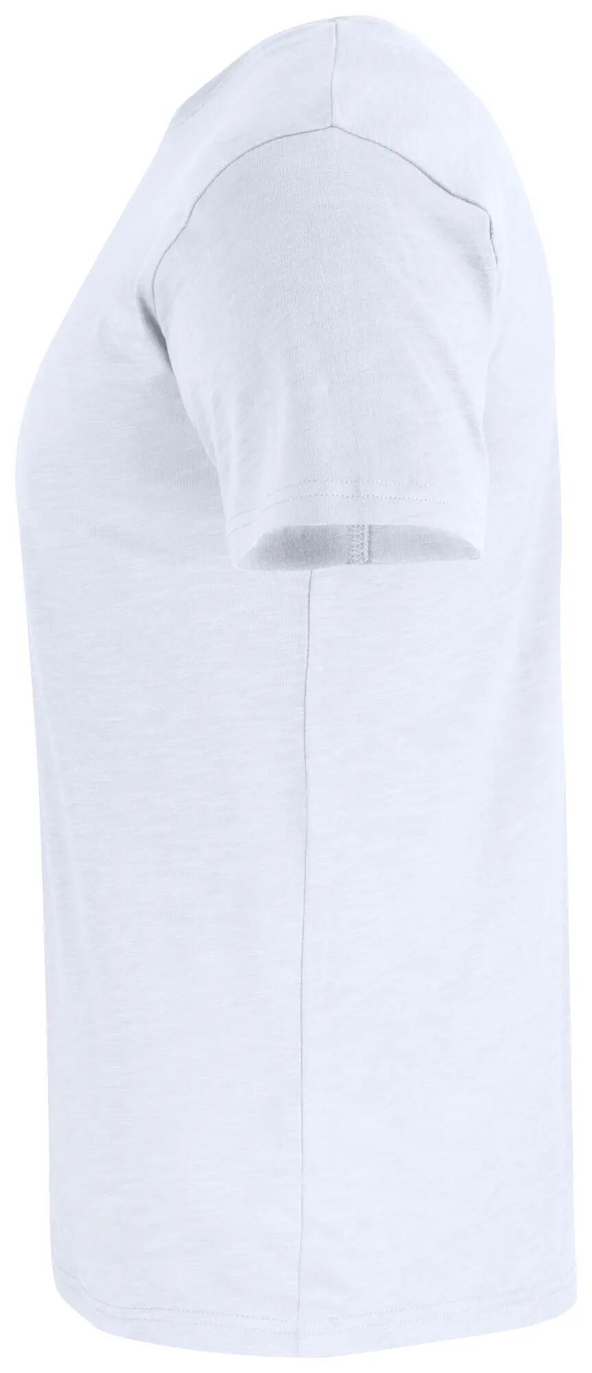 clique Slub-T-Shirt aus 100% Baumwolle, tailliert – white 3/4