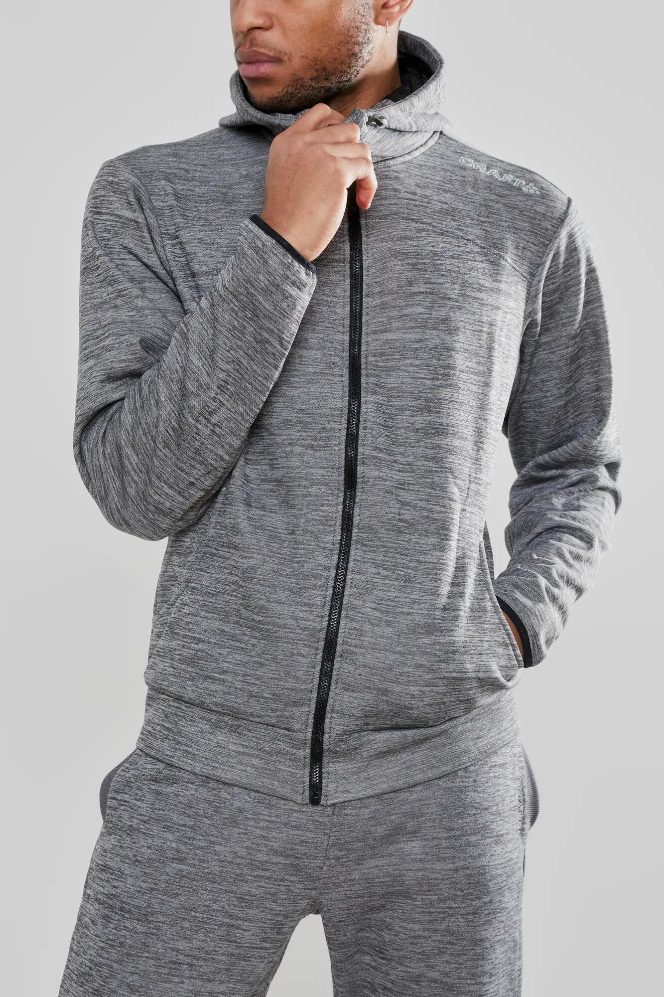 craft Veste à capuche Leisure Full Zip M en polyester – Darkgrey melange 4/7