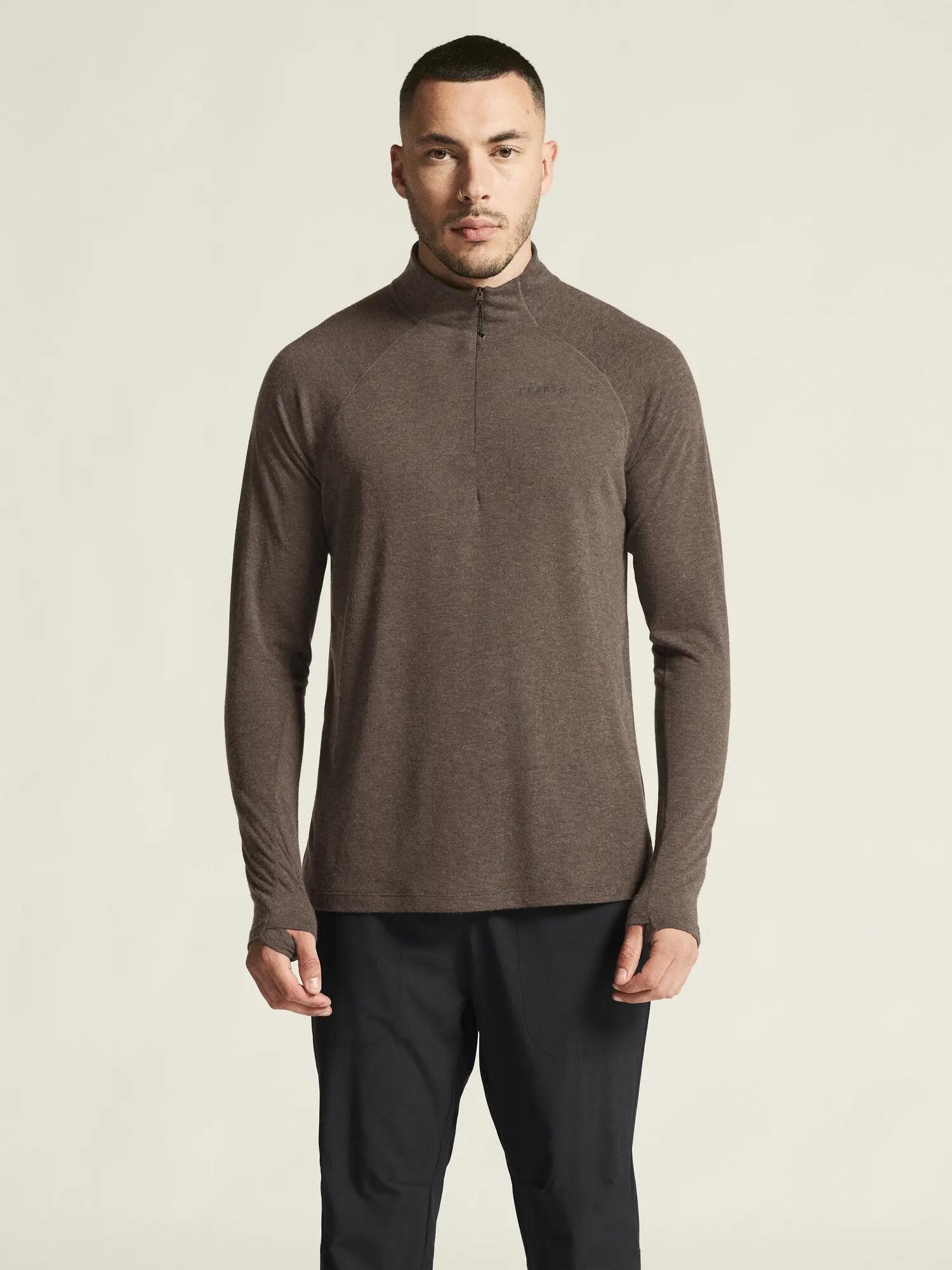 craft Wool LS Tee M - Maillot manches longues thermique – Prune/Melange 6/7