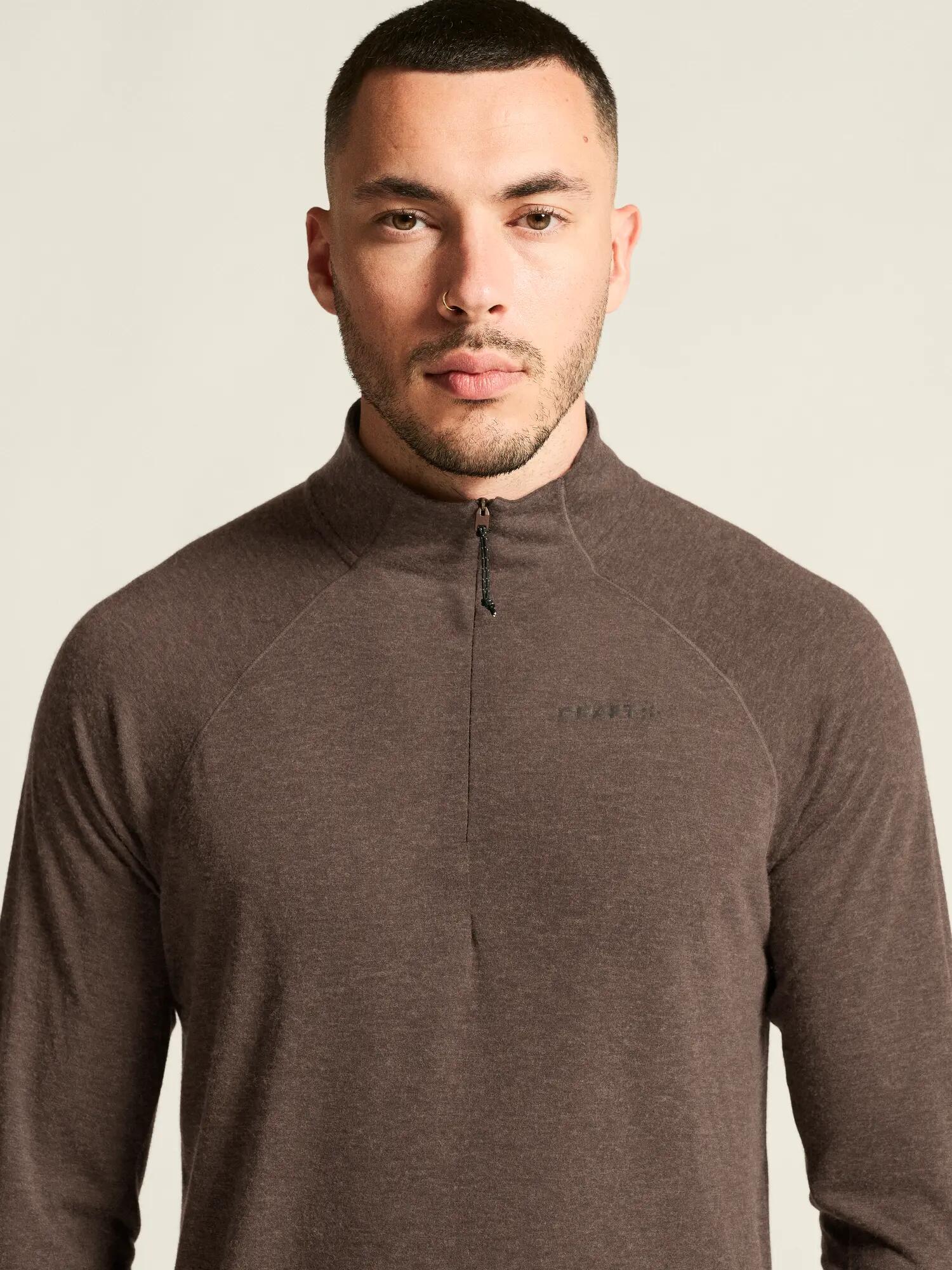 craft Wool LS Tee M - Maillot manches longues thermique – Prune/Melange 3/7