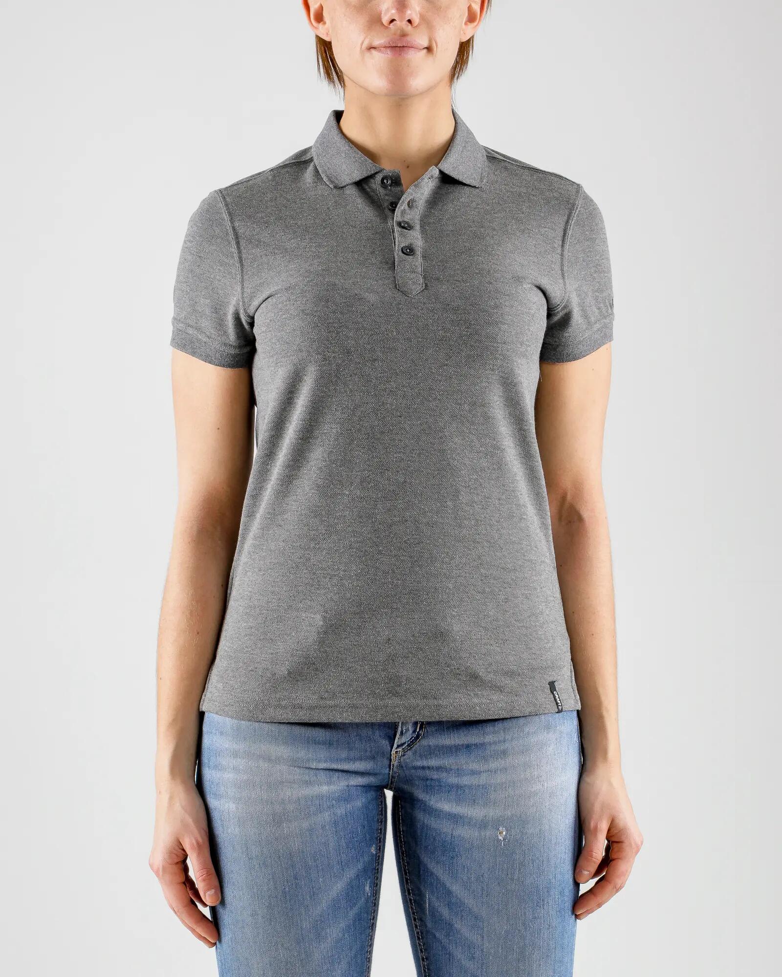 craft Polo Casual Pique femme — maille piquée en coton-polyester – DK GREY 2/7