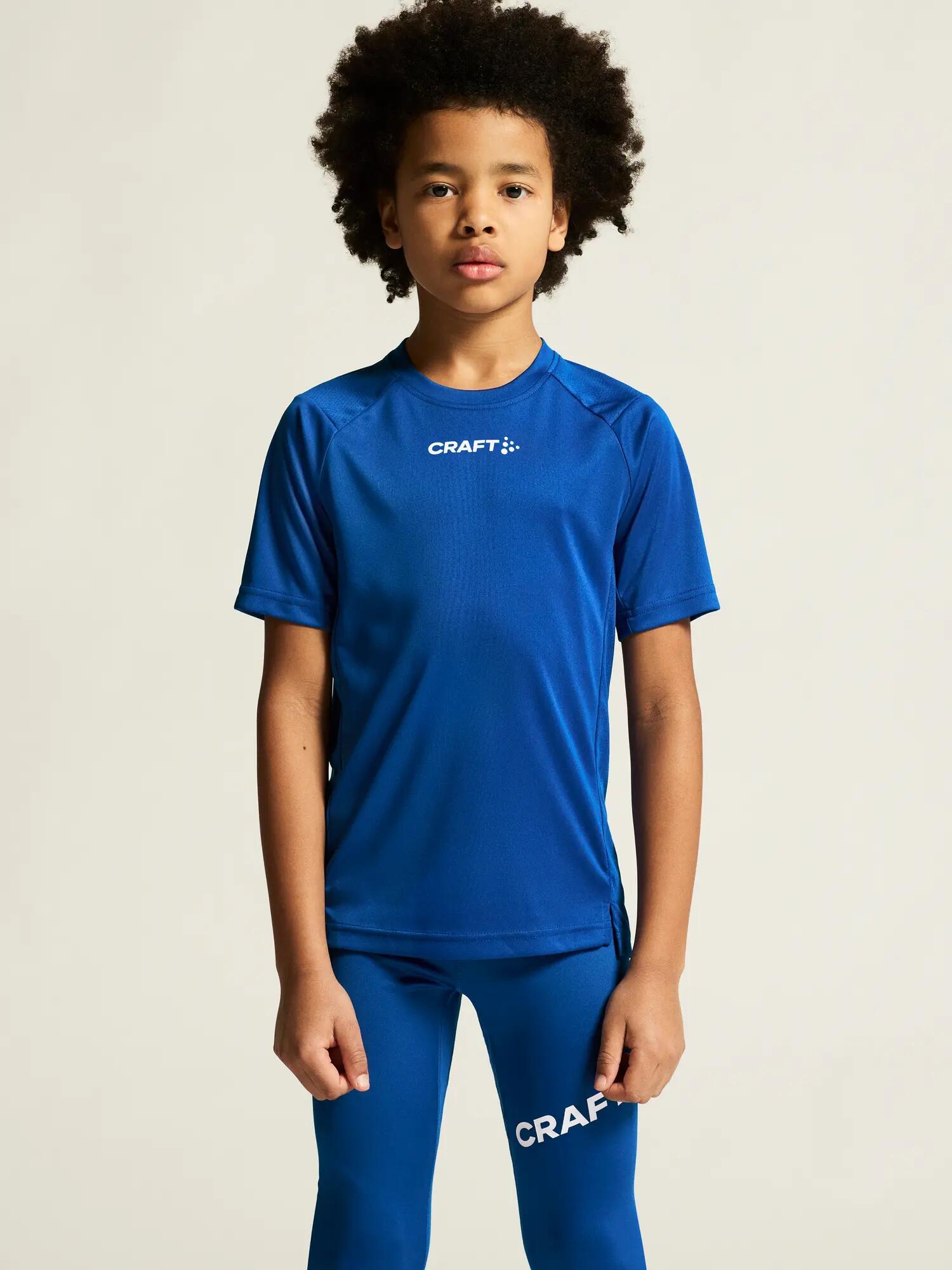 craft Rush 2.0 SS Tee Jr – Leichtes Trainingsshirt aus recyceltem Polyester – 6/7