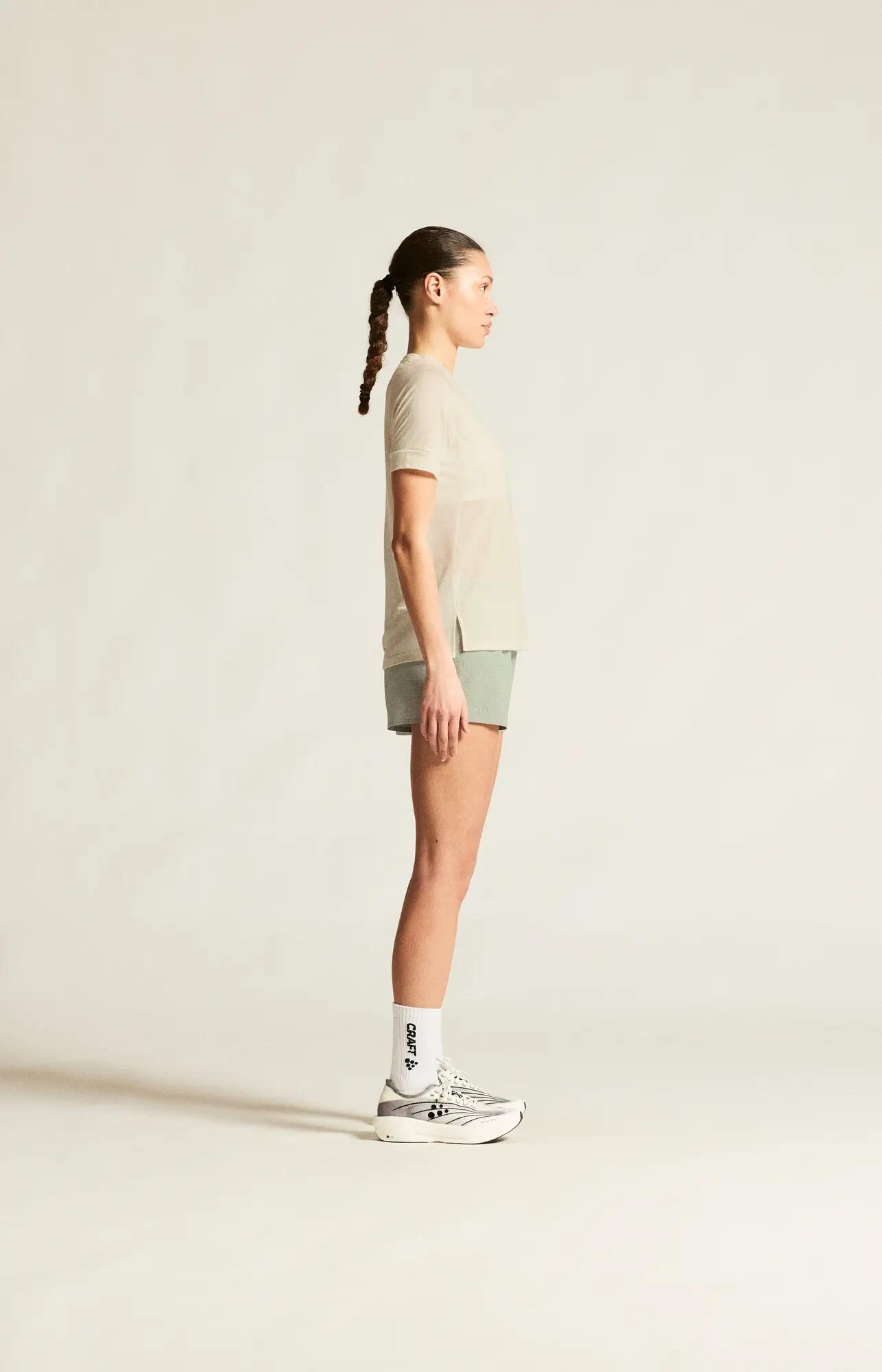 craft Wool SS Tee W - Kurzarmshirt aus Recycling-Polyester & Wolle – Tofu 6/7