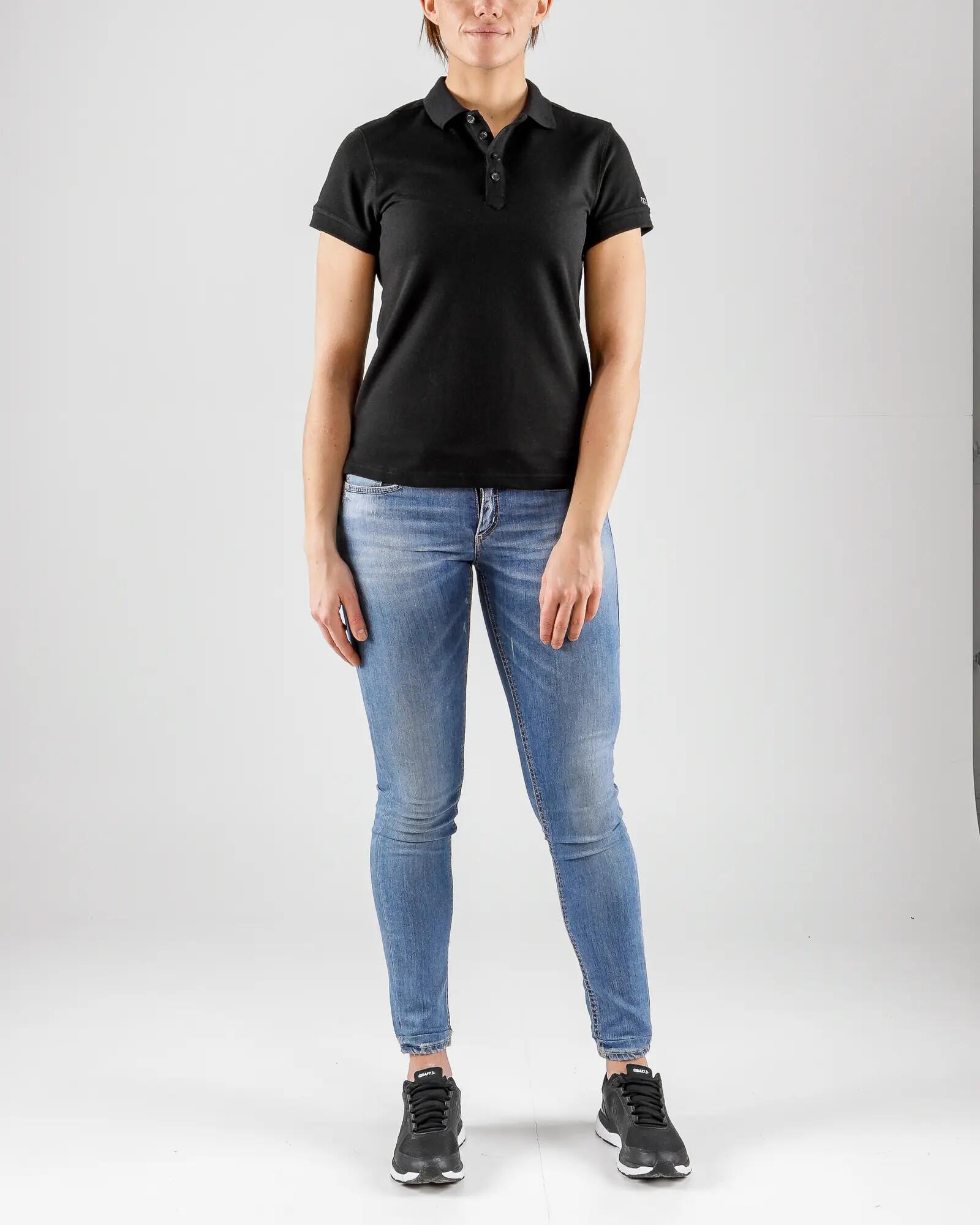 craft Polo Casual Pique Femme en mélange coton-polyester – BLACK 2/7