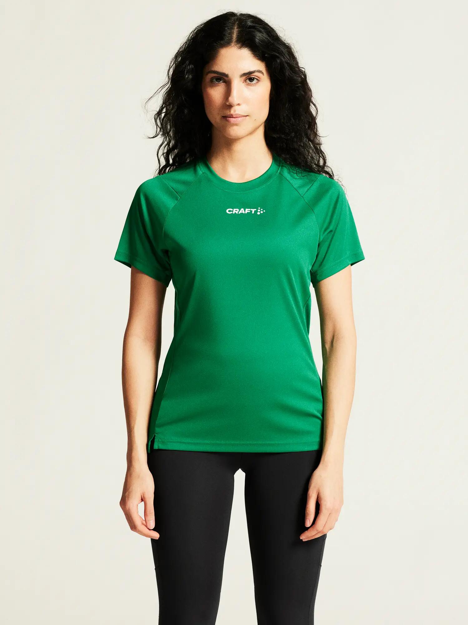craft Rush 2.0 SS Tee W – Leichtes, atmungsaktives Trainingstop – Team Green 3/7