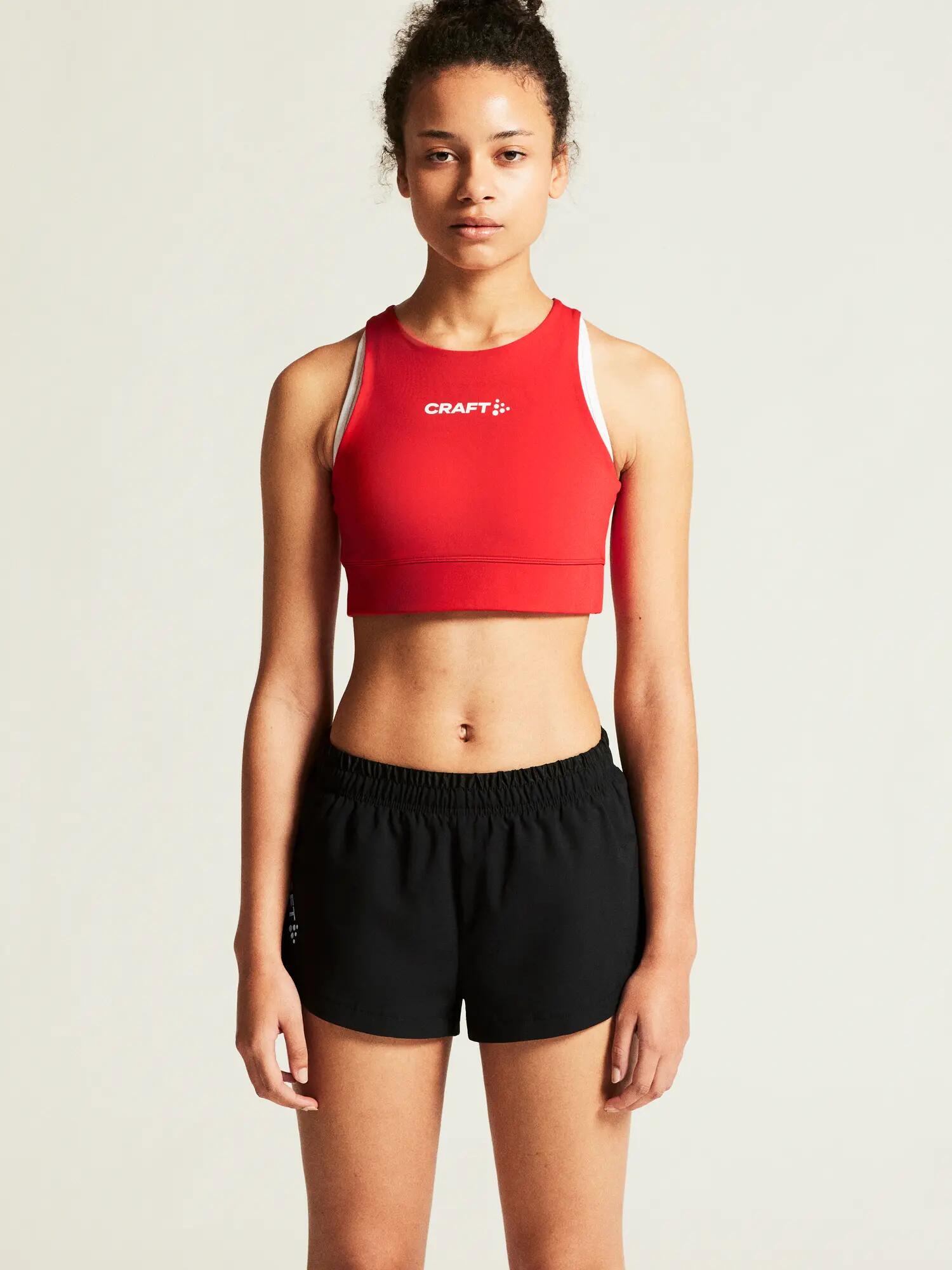 craft Rush 2.0 Crop Top W — Eng anliegendes Trainingstop – Bright Red 3/7
