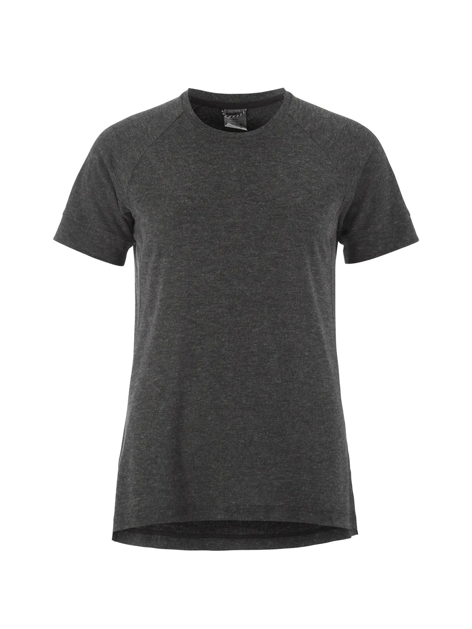 craft Wool SS Tee W T-shirt van gerecycled polyester en wol – Black/Melange 2/7