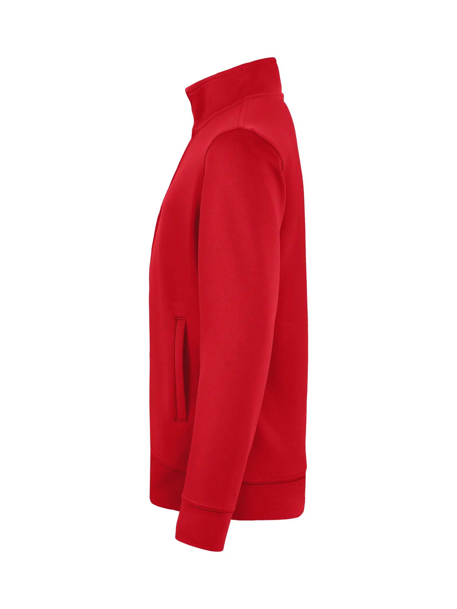 clique Basic Cardigan em sweat com fecho de correr tom sobre tom – red 4/4