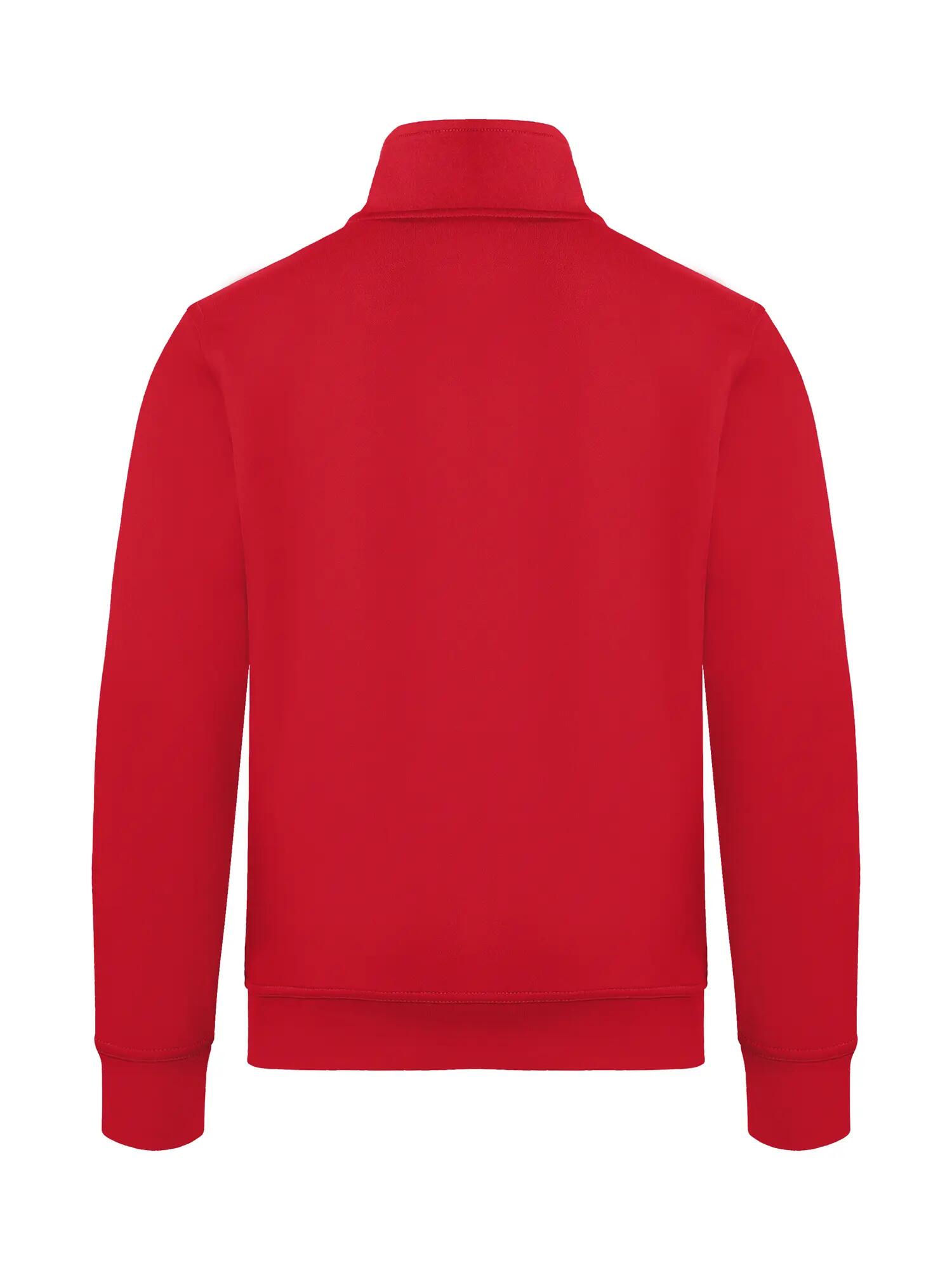 clique Basic Cardigan em sweat com fecho de correr tom sobre tom – red 3/4