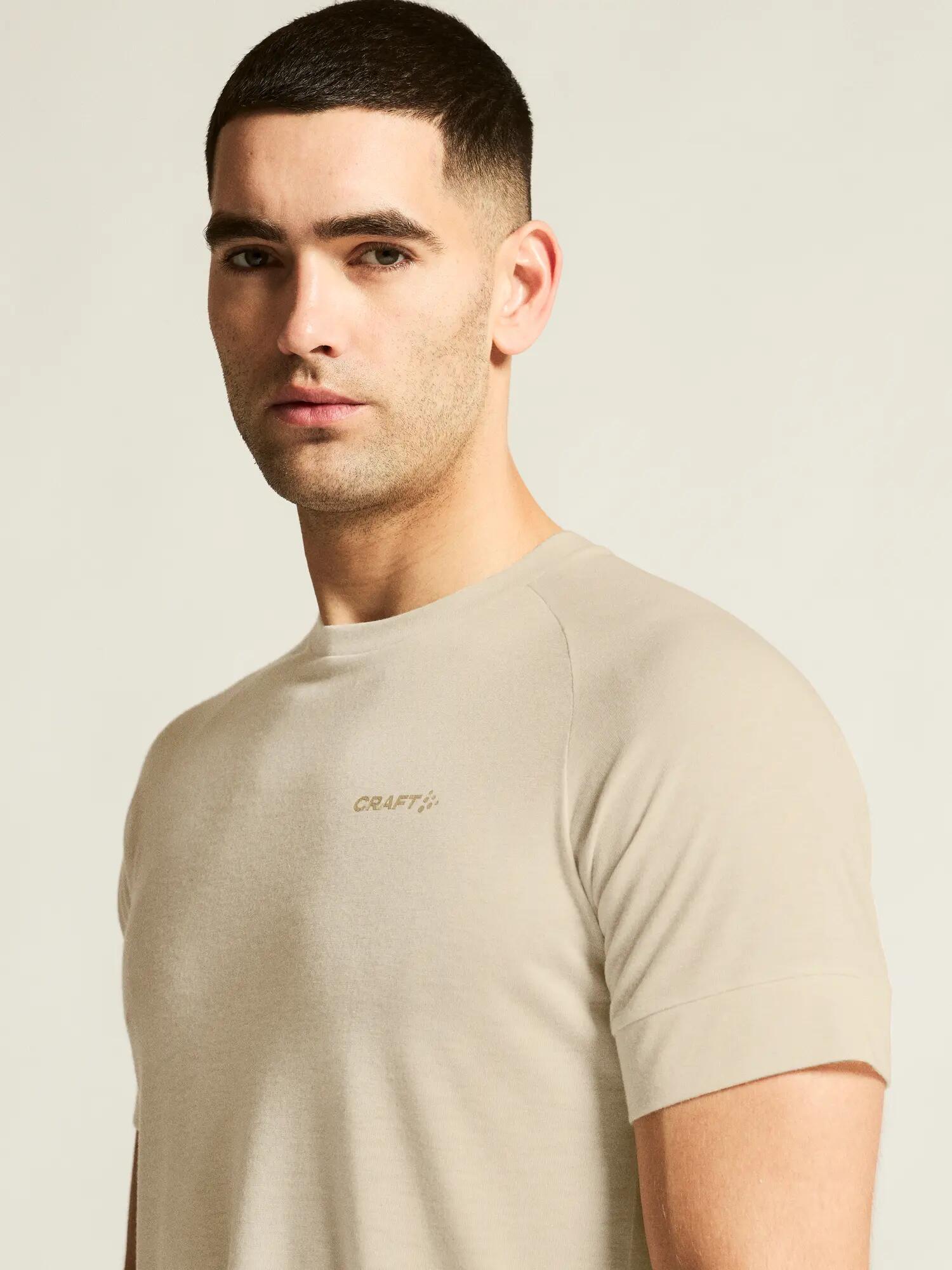 craft Wool SS Tee M T-Shirt aus recyceltem Polyester & Wolle – Tofu Melange 6/7