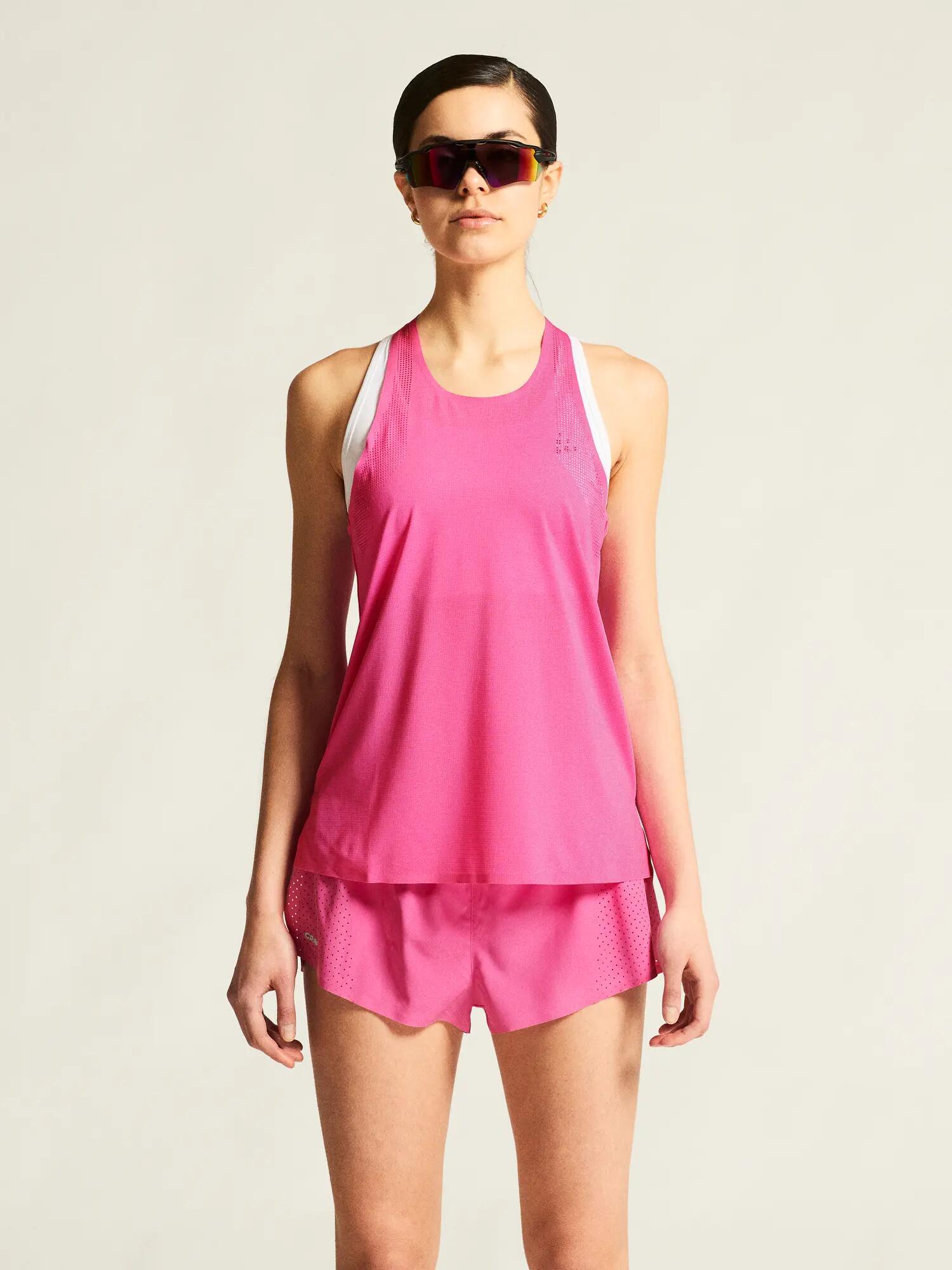 craft Race Day Singlet 2 W – leichter, belüfteter Lauf-Singlet – Magenta 7/7