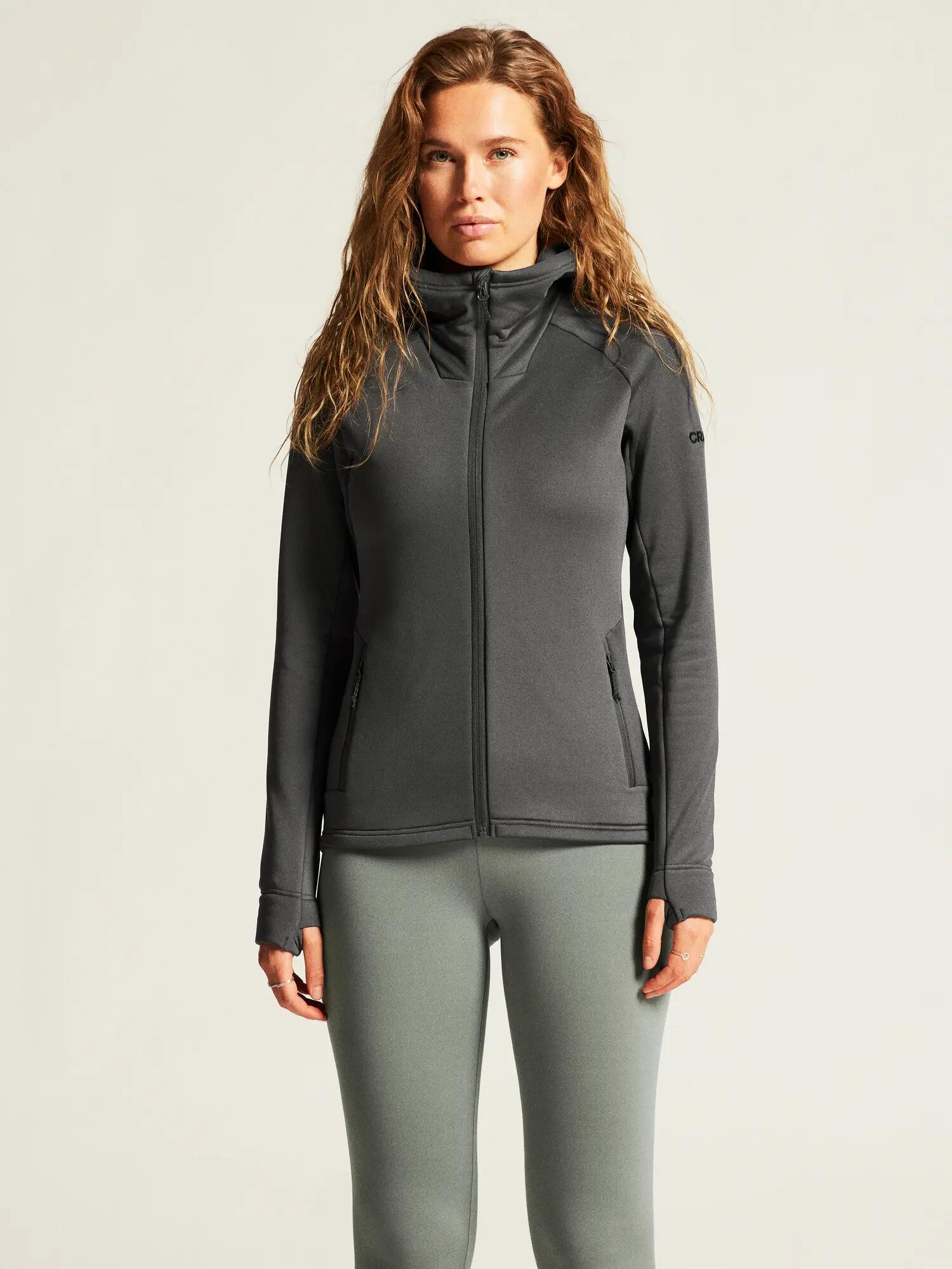 craft ADV Explore Power Fleece Hood Jacket W – Stretch-Fleecejacke – Granite 6/7