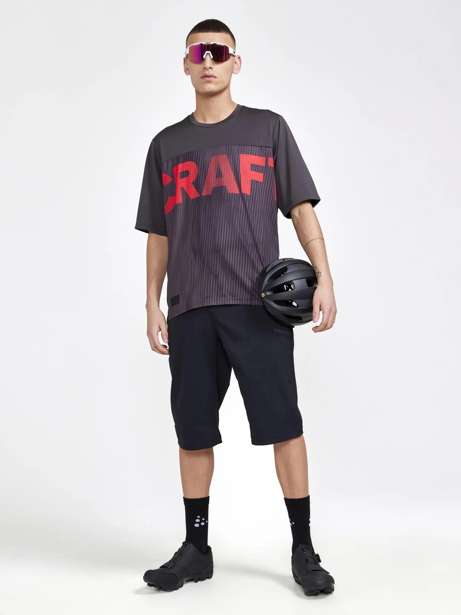 craft CORE Offroad XT SS Jersey M – rekbaar, licht fietsshirt – Slate-Reddish 5/5