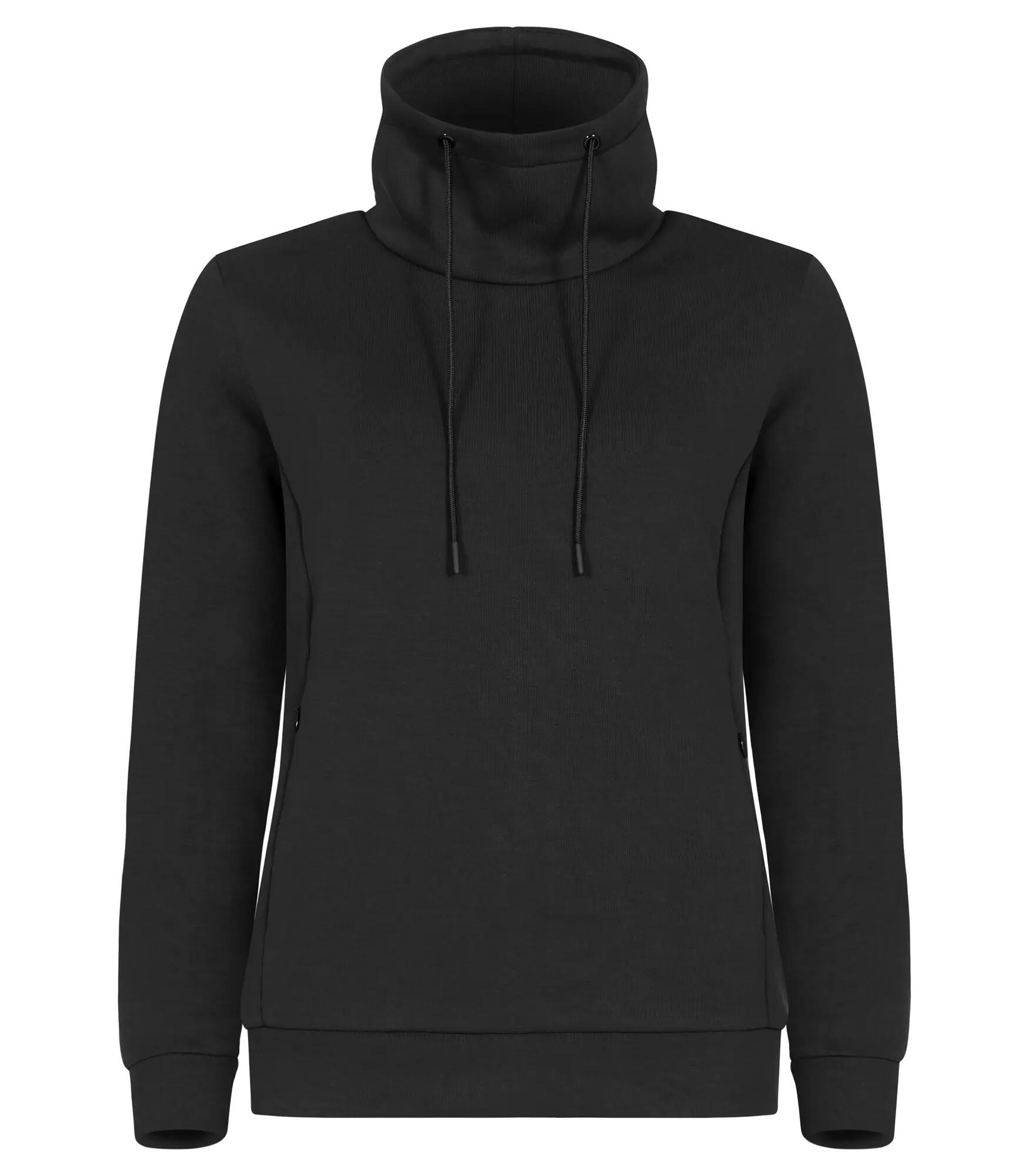 clique Hobart Women Sweat de gola alta em tecido air-layer, preta – Black 1/4