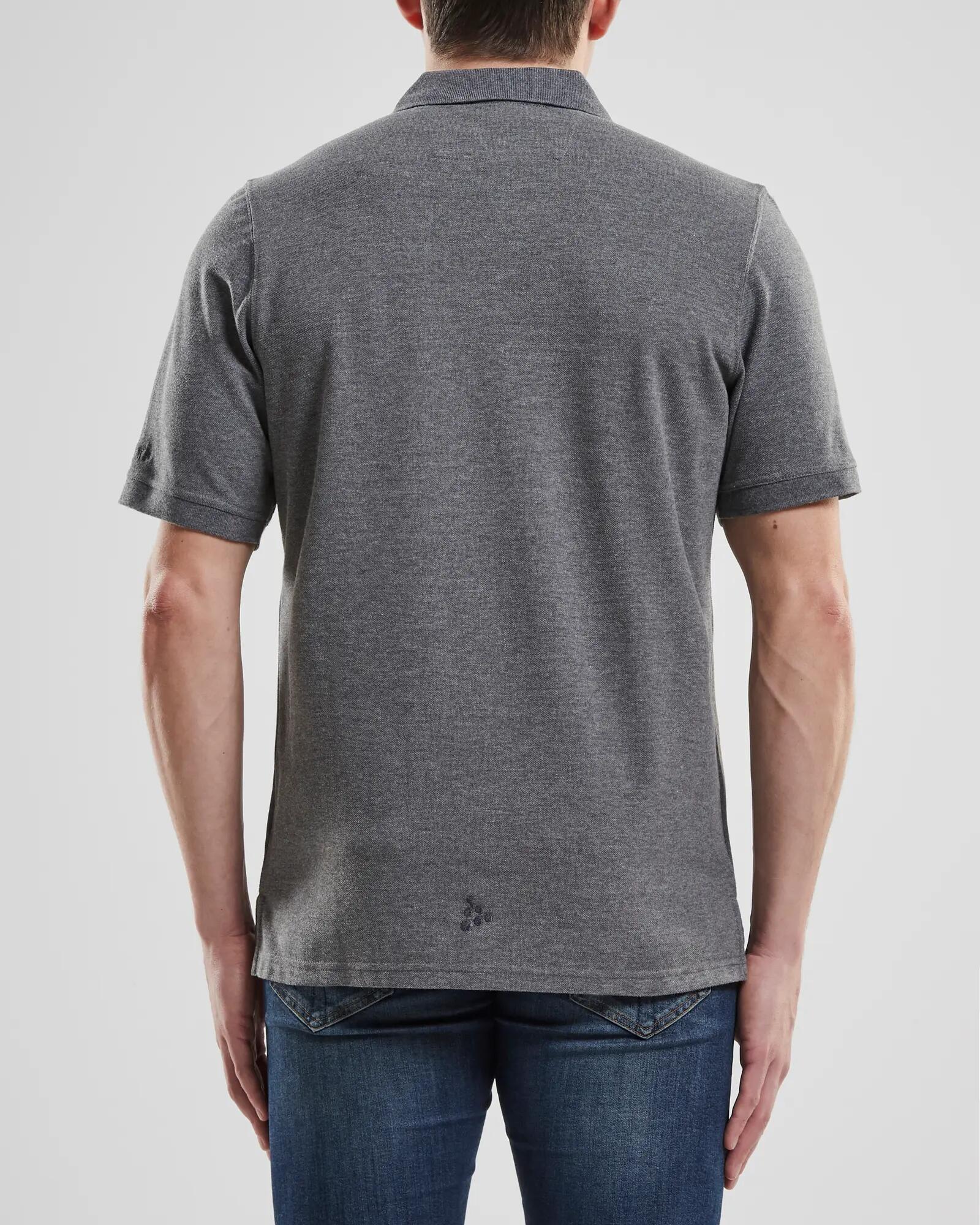 craft Casual Polo Piqué Herren 65/35 DK GREY MELANGE 3/4