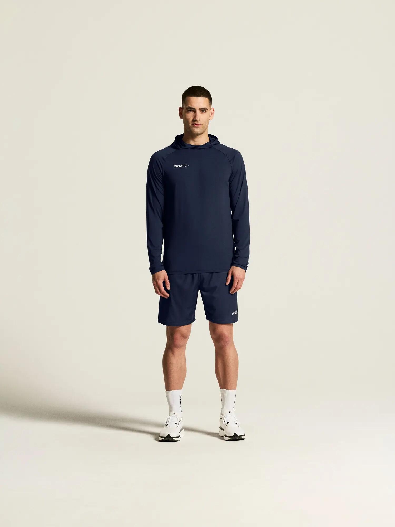 craft Ability Long Sleeve Hood M – Hoodie d'échauffement extensible Navy 6/7