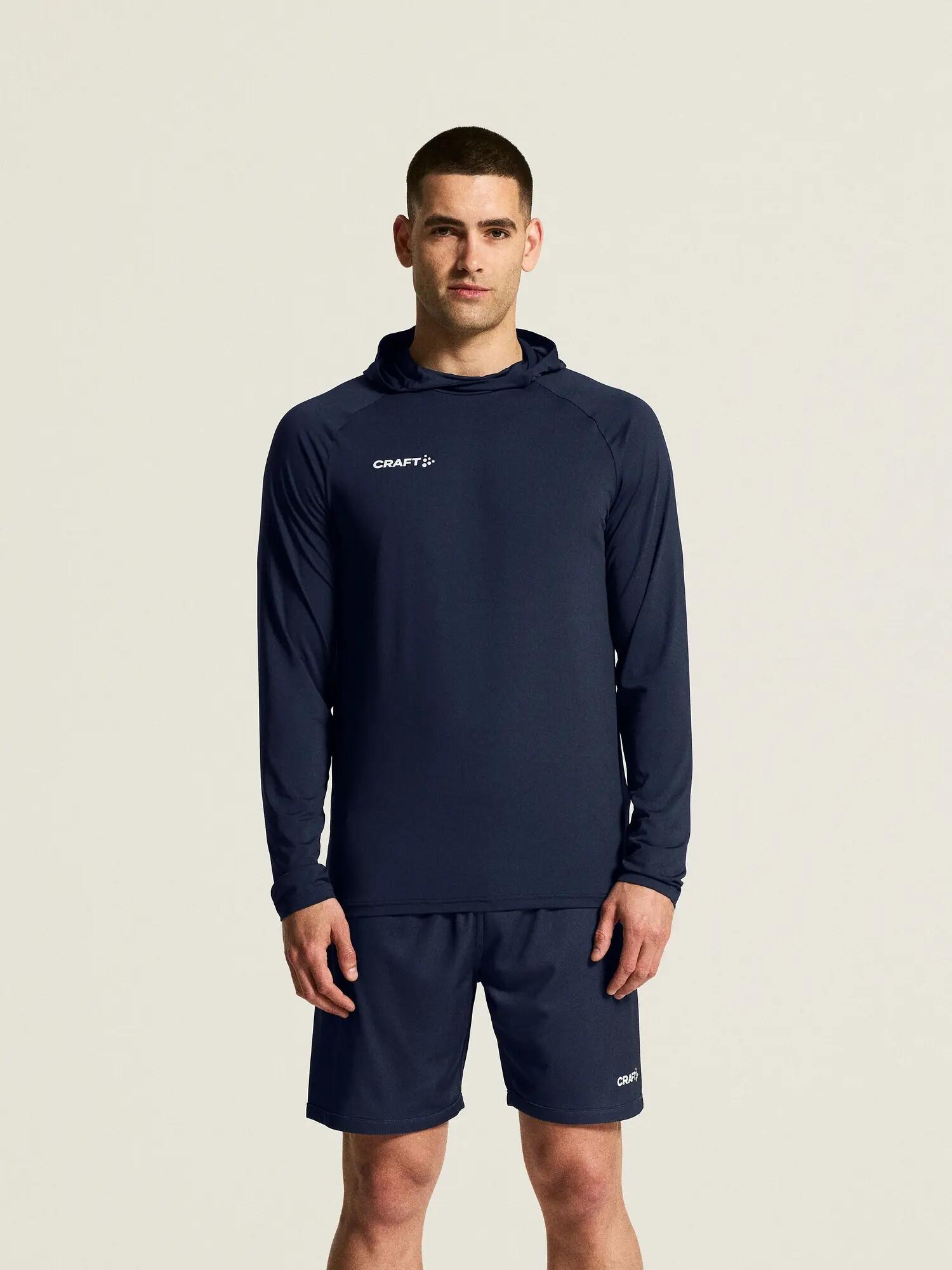 craft Ability Long Sleeve Hood M – Hoodie d'échauffement extensible Navy 5/7