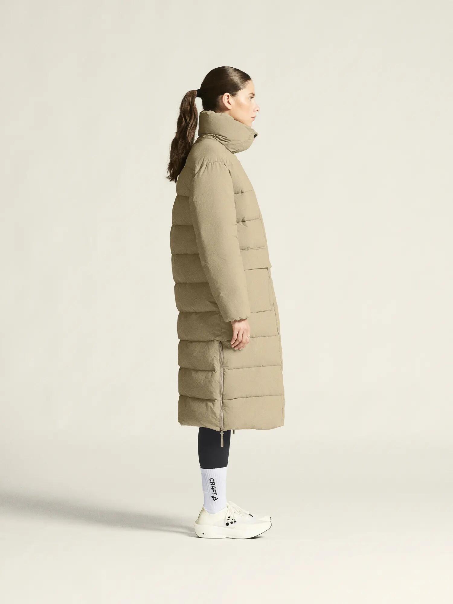 craft Urban Long Padded Coat W – lange, wattierte Parka – Taupe 7/7