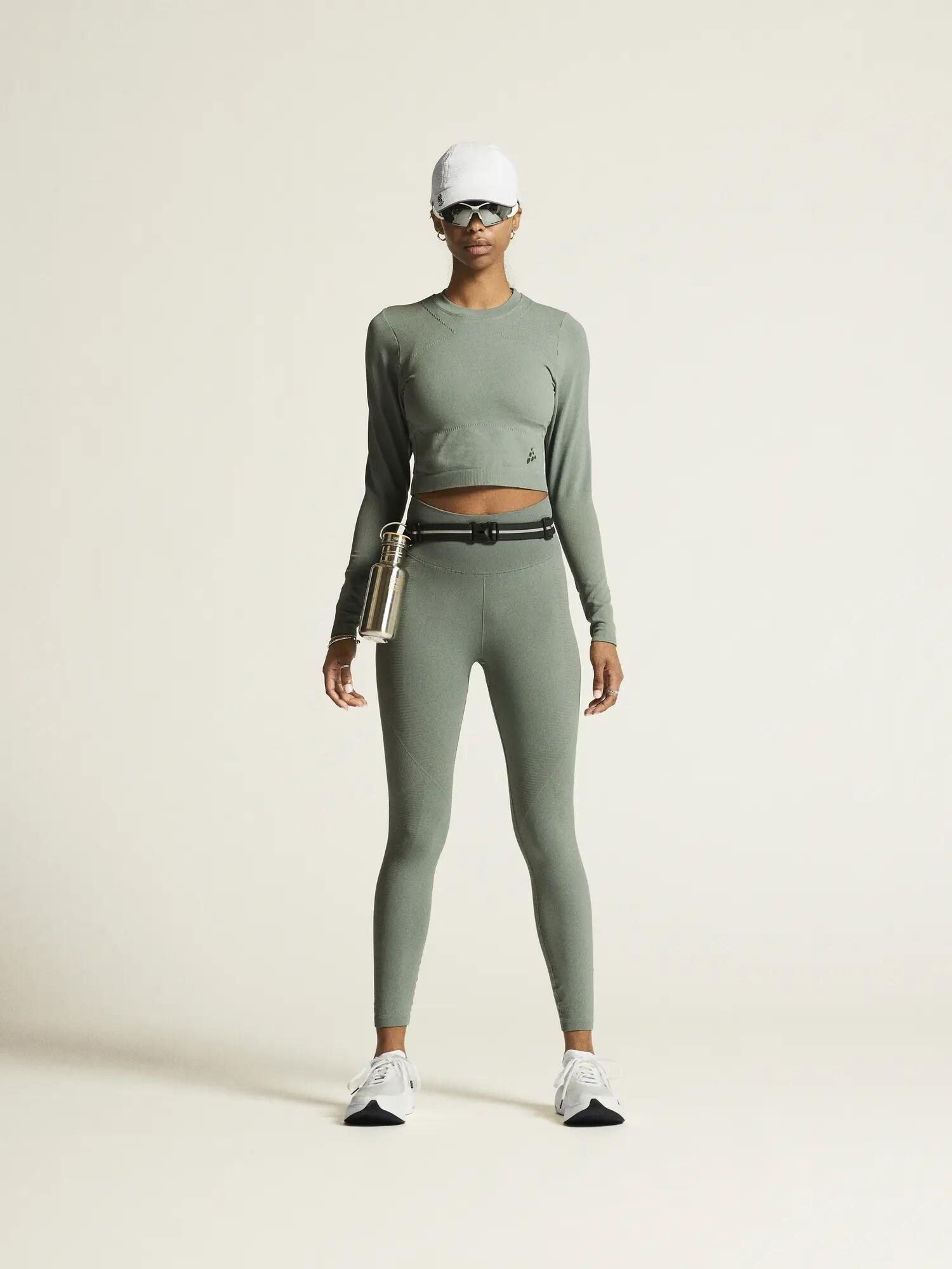craft Damen Seamless Cropped Langarm-Trainingsshirt – Leaf 2/7