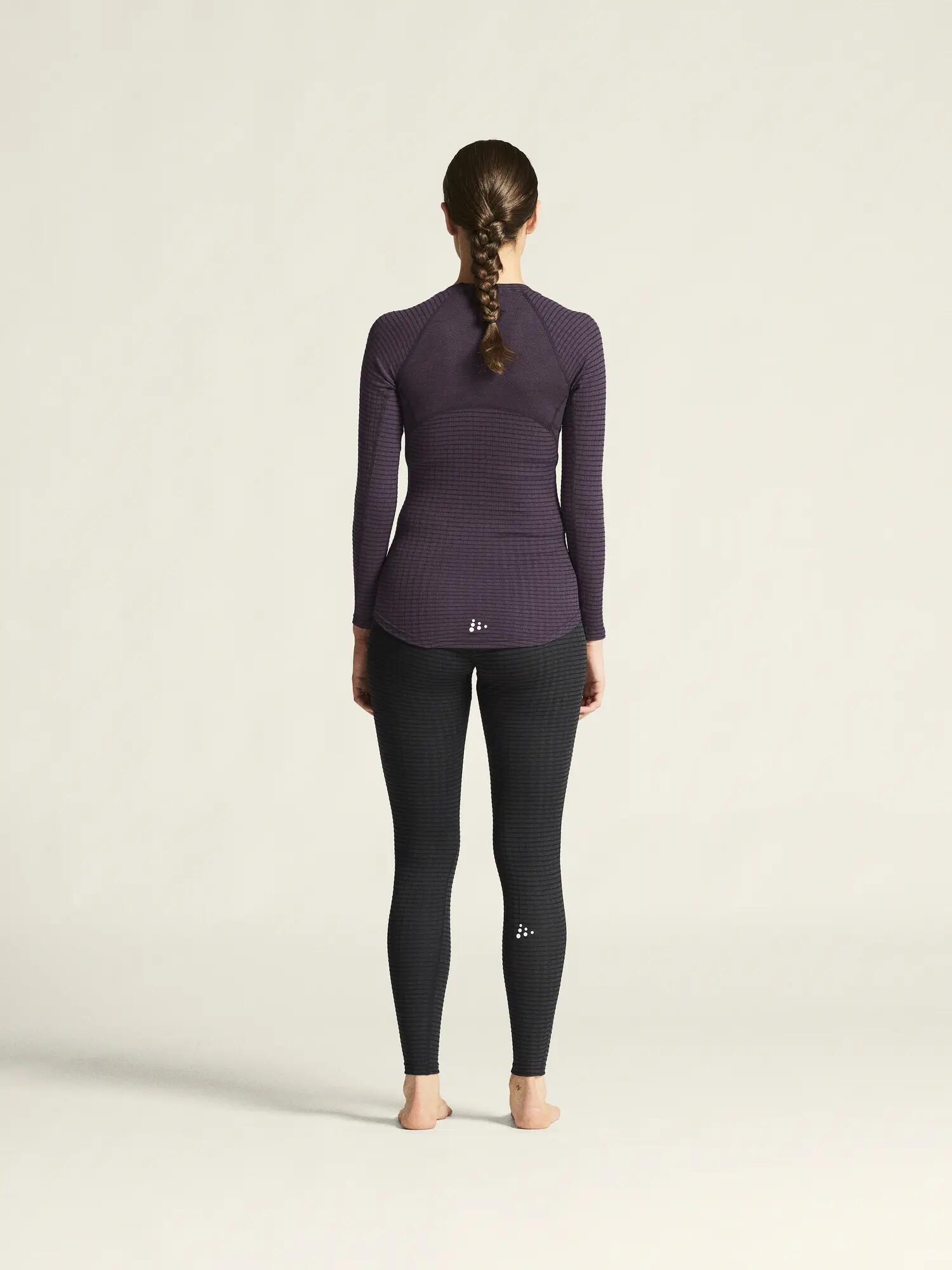 craft Wool Extreme X LS 2 W – Camisola térmica em lã, ajuste justo – Dk Plum 5/7