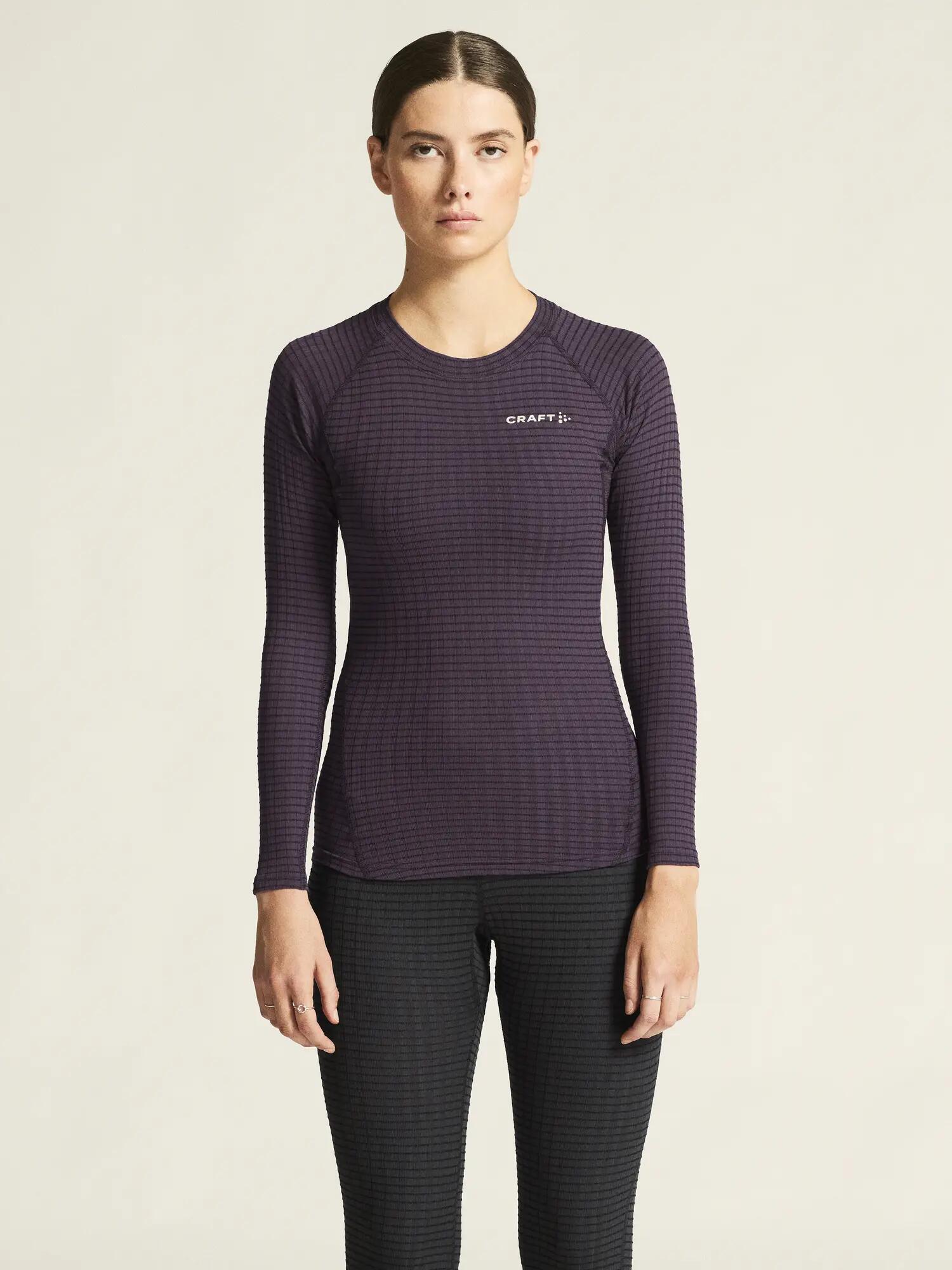 craft Wool Extreme X LS 2 W – Camisola térmica em lã, ajuste justo – Dk Plum 4/7