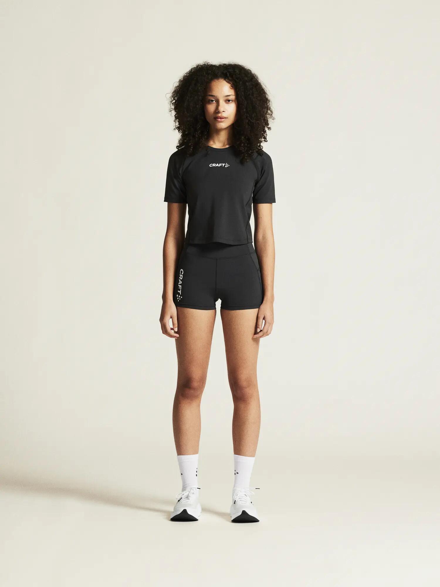 craft Rush 2.0 Crop Tee W – Eng anliegendes Trainingstop atmungsaktiv – Black 7/7