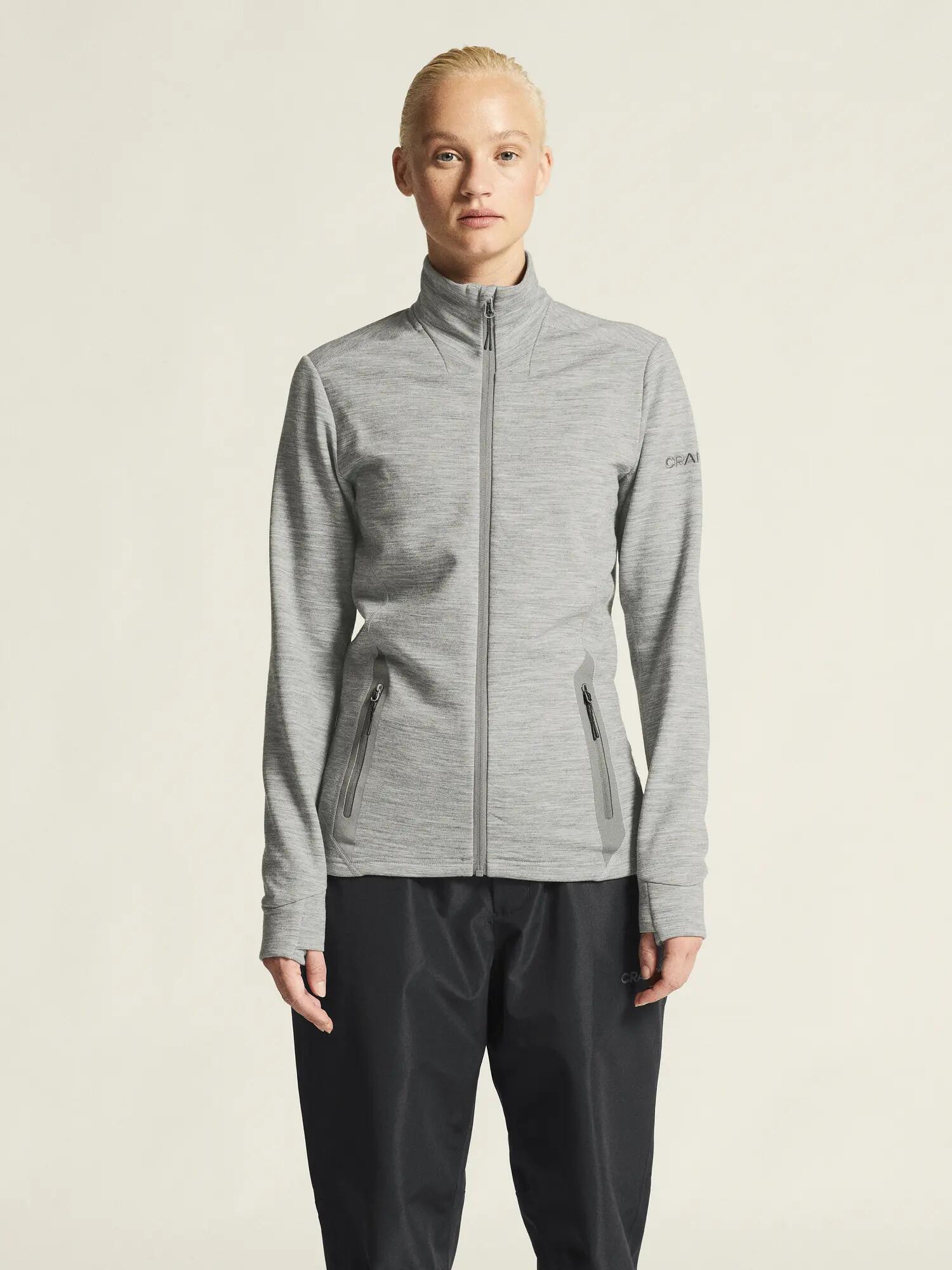 craft PRO Explore Wool Midlayer W - Wärmender Midlayer aus Wolle – Grey Melange 5/7