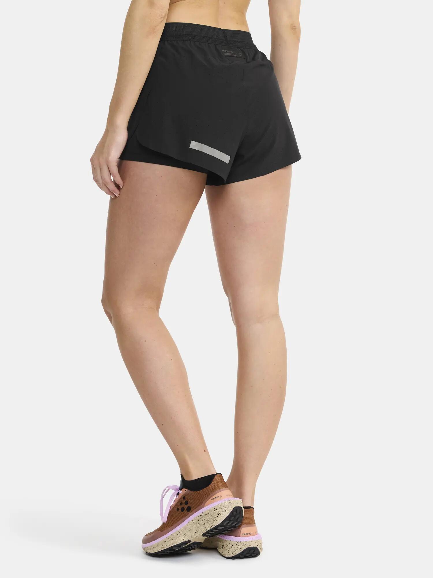 craft PRO Hypervent Split Shorts 2 W – short running léger et ventilé – Black 5/7