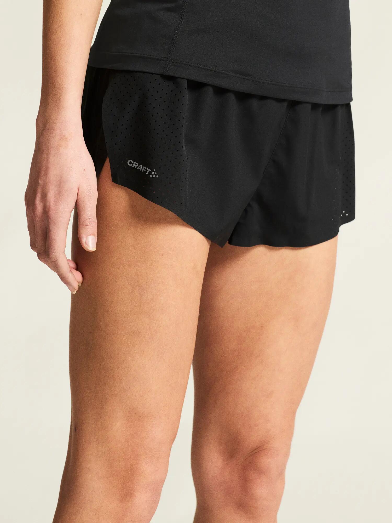 craft Race Day Split Shorts 2 W – Lichtgewicht, ademende hardloopshort – Black 6/7