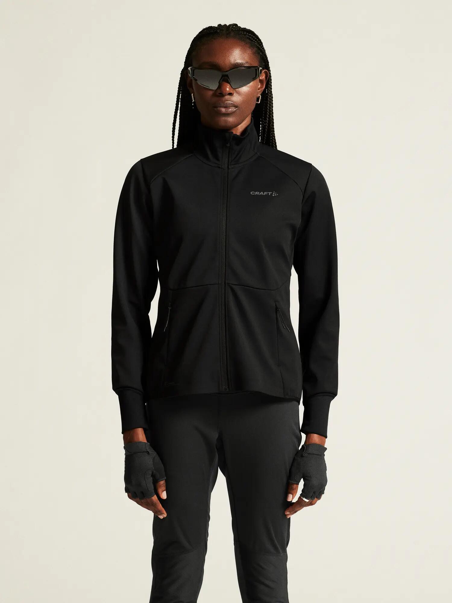 craft CORE Essence Nordic Jacket 2 W – Softshell-Jacke mit Windschutz – Black 5/7