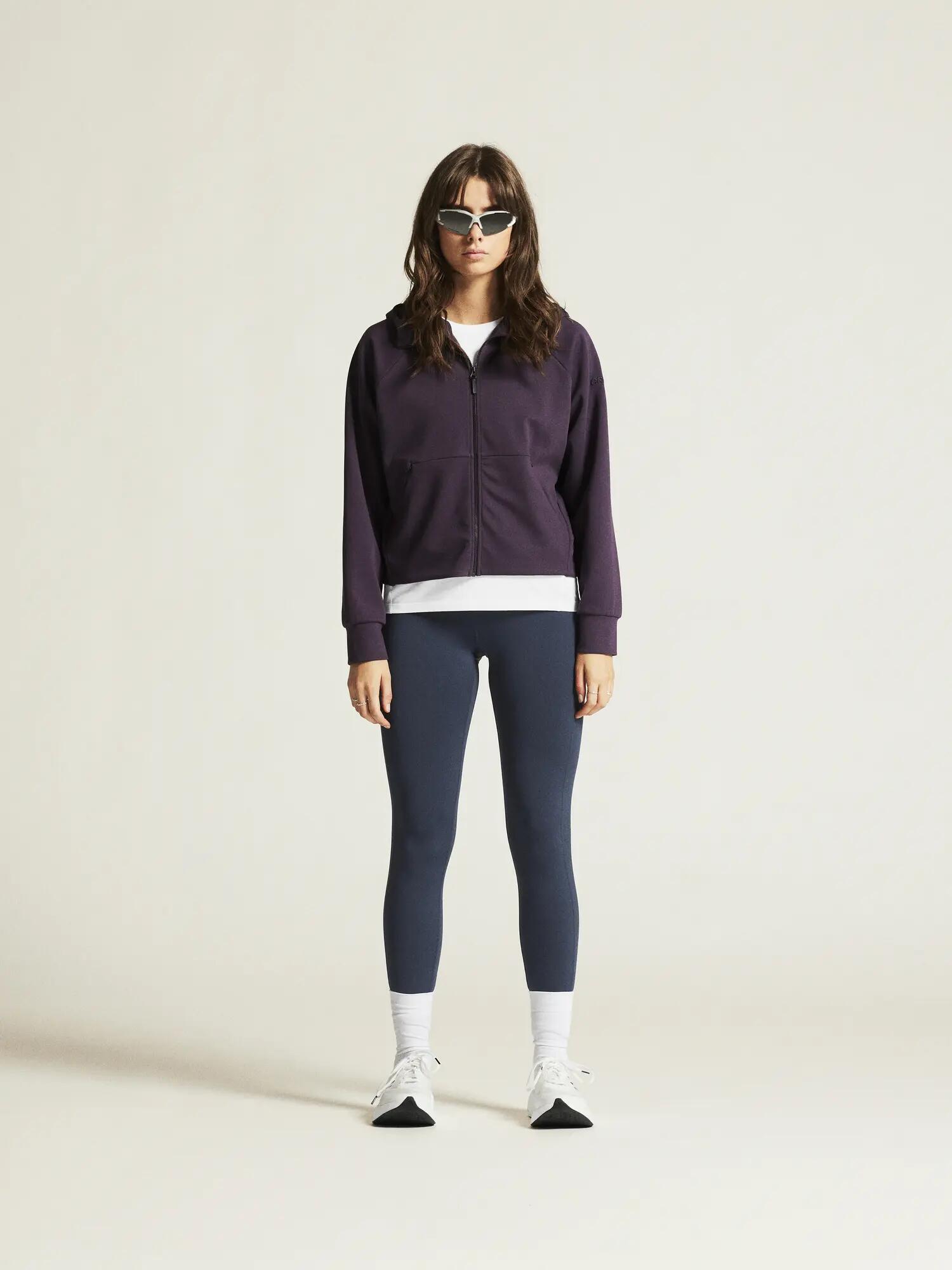 craft ADV Join FZ Hoodie W - Sweat zippé femme, coupe courte – Dk Plum 6/7