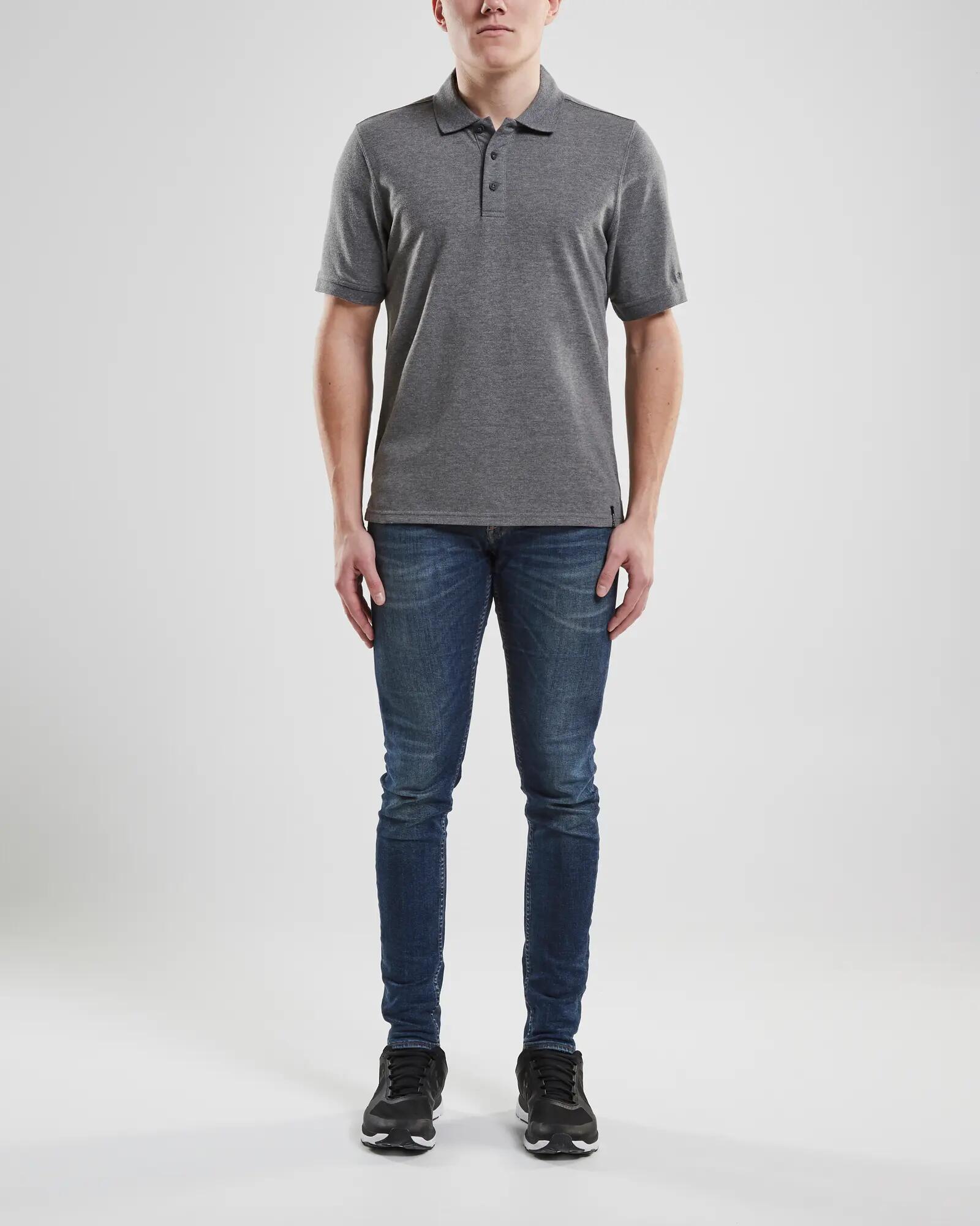craft Polo Casual Pique M – Piqué 65% poliéster/35% algodão, gola contrastante 4/4