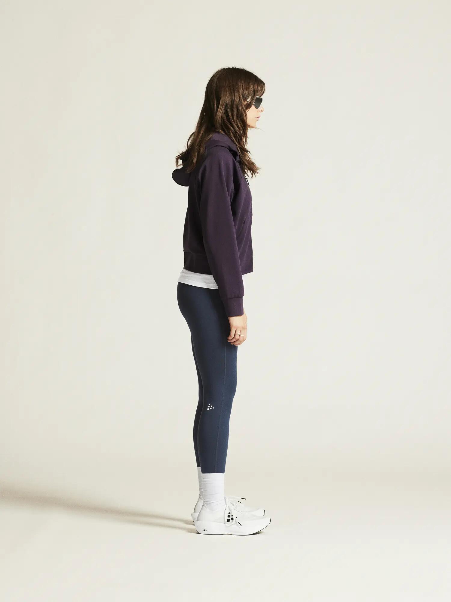 craft ADV Join FZ Hoodie W - Sweat zippé femme, coupe courte – Dk Plum 2/7