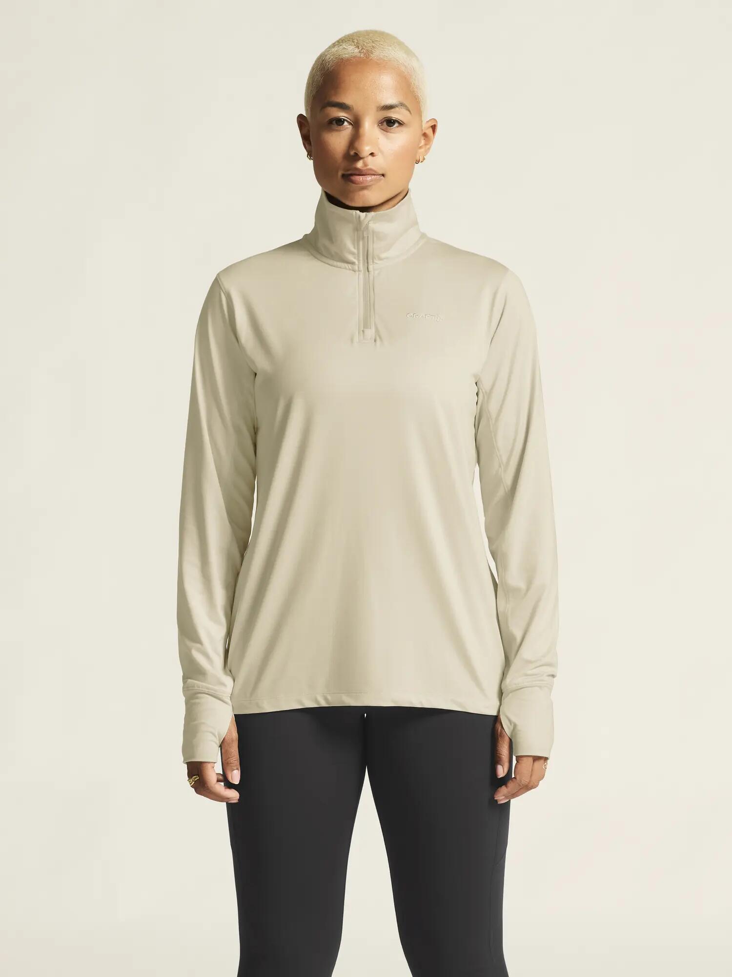 craft Flow HZ LS W — top feminino gola alta com meio fecho, macio e isolante – 5/7