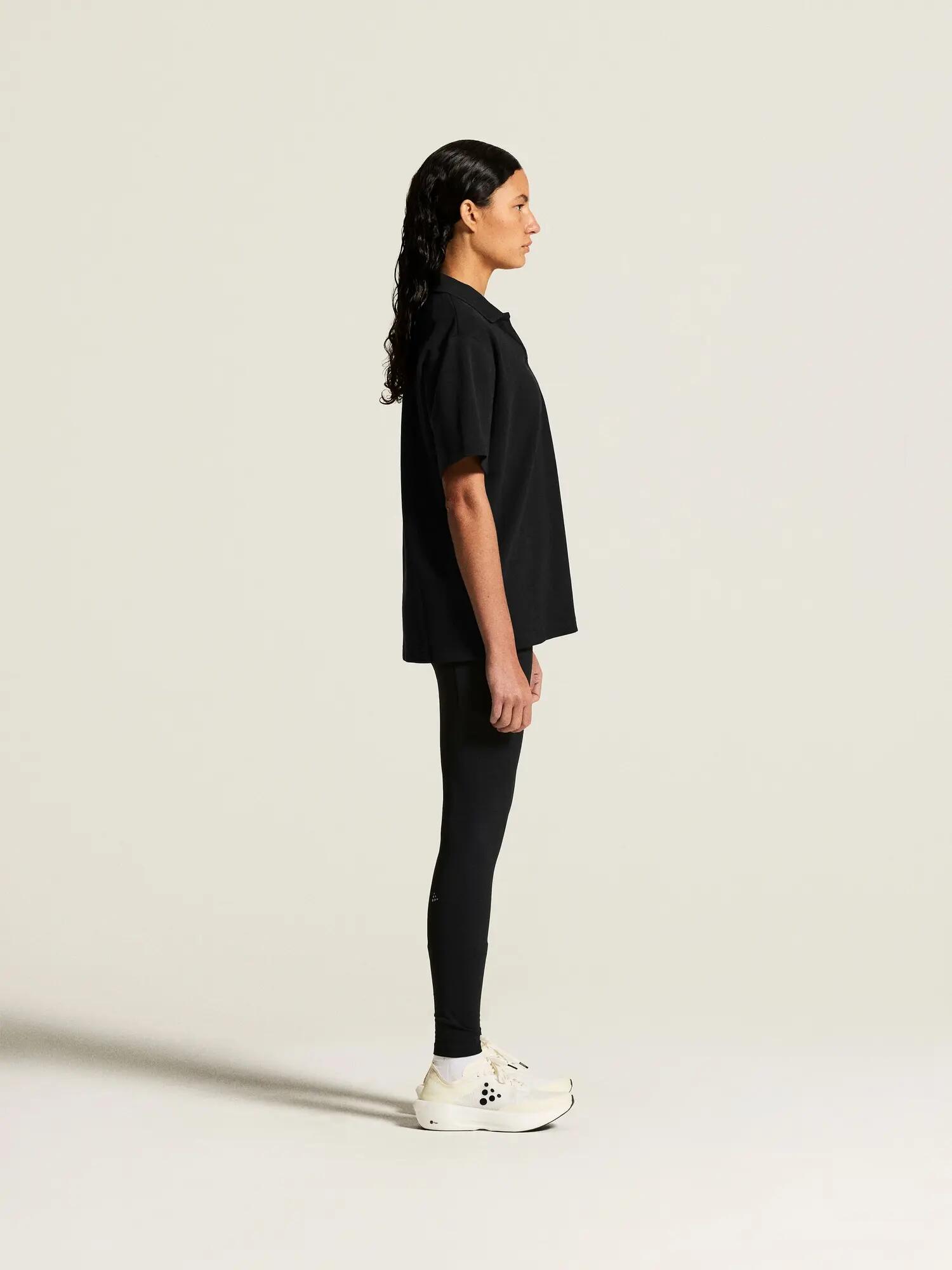 craft Polo Frequent Femme — 100% coton biologique, coupe décontractée – Black 6/7