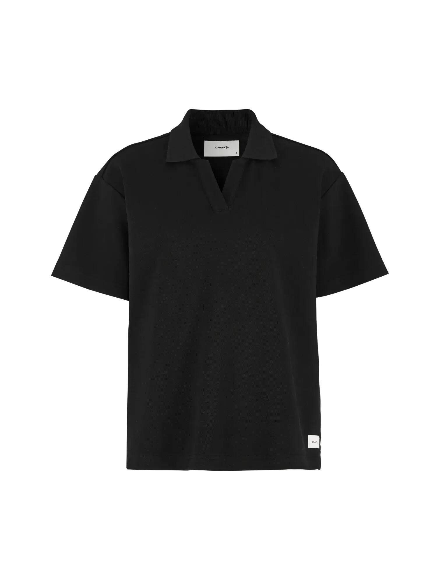 craft Polo Frequent Femme — 100% coton biologique, coupe décontractée – Black 2/7
