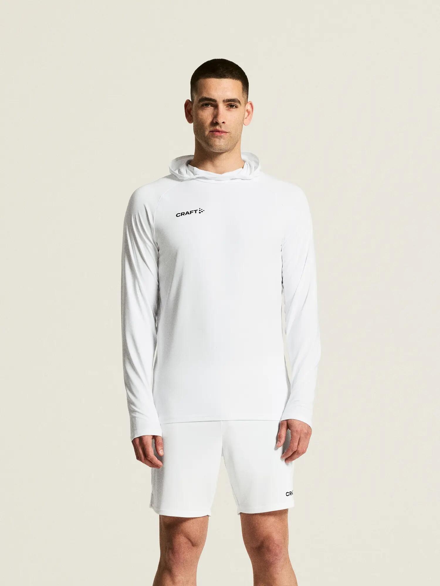 craft Ability Long Sleeve Hood M - Warm-Up Hoodie, dehnbar – White 5/7