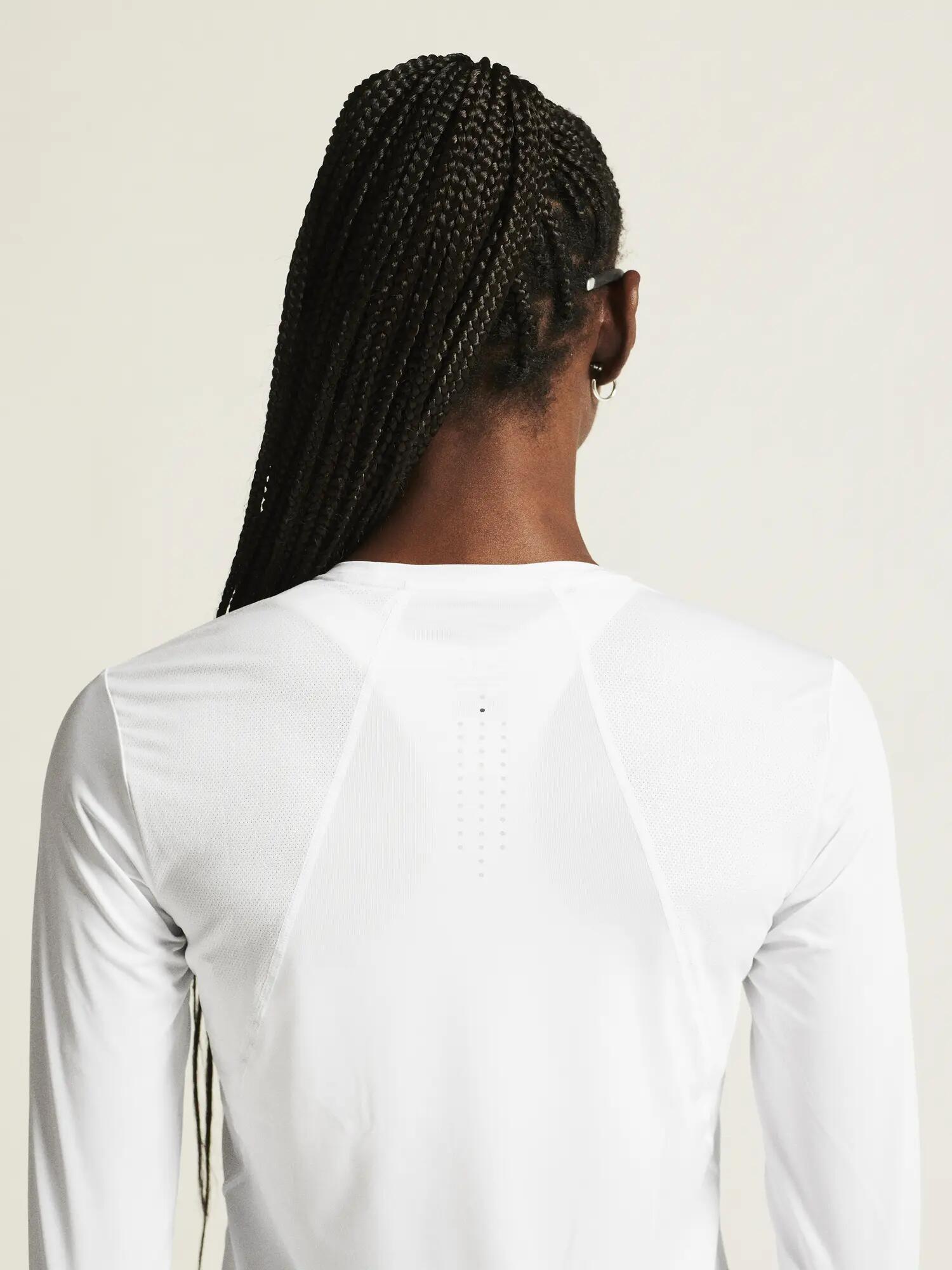 craft ADV Essence LS Tee 2 W – Langarm-Trainingsshirt atmungsaktiv – White 6/7