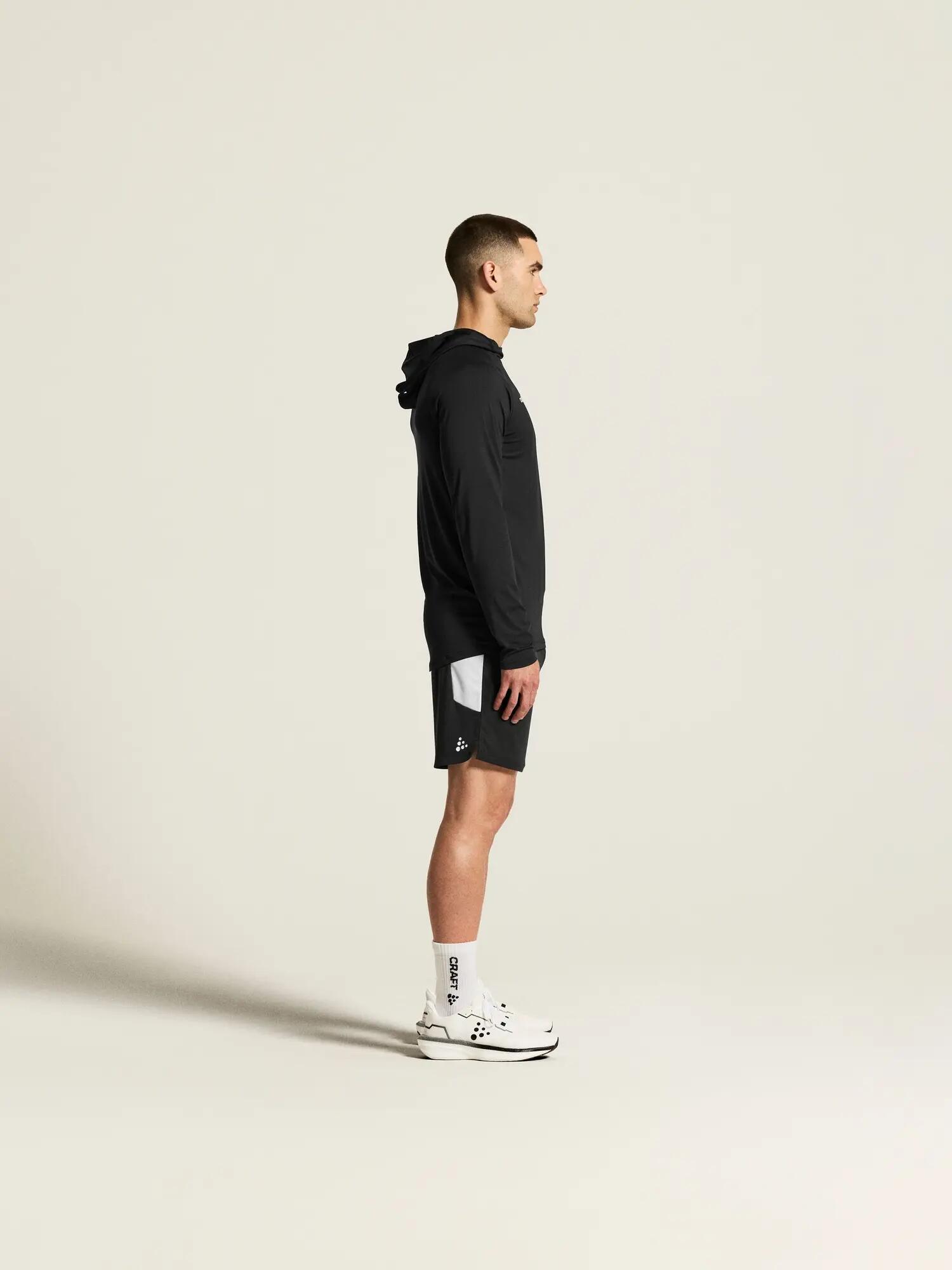 craft Ability Long Sleeve Hood M – warm-up Hoodie, dehnbar & recycelt – Black 6/7