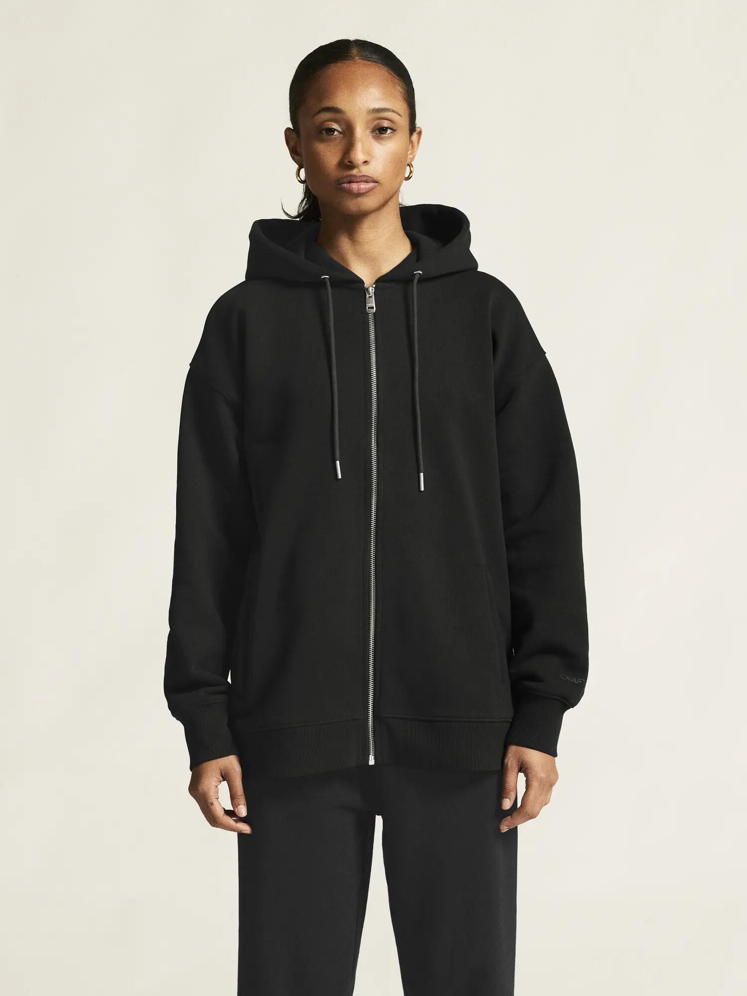 craft Frequent FZ Hoodie W – Kapuzen-Sweatshirt aus Bio-Baumwolle – Black 5/7