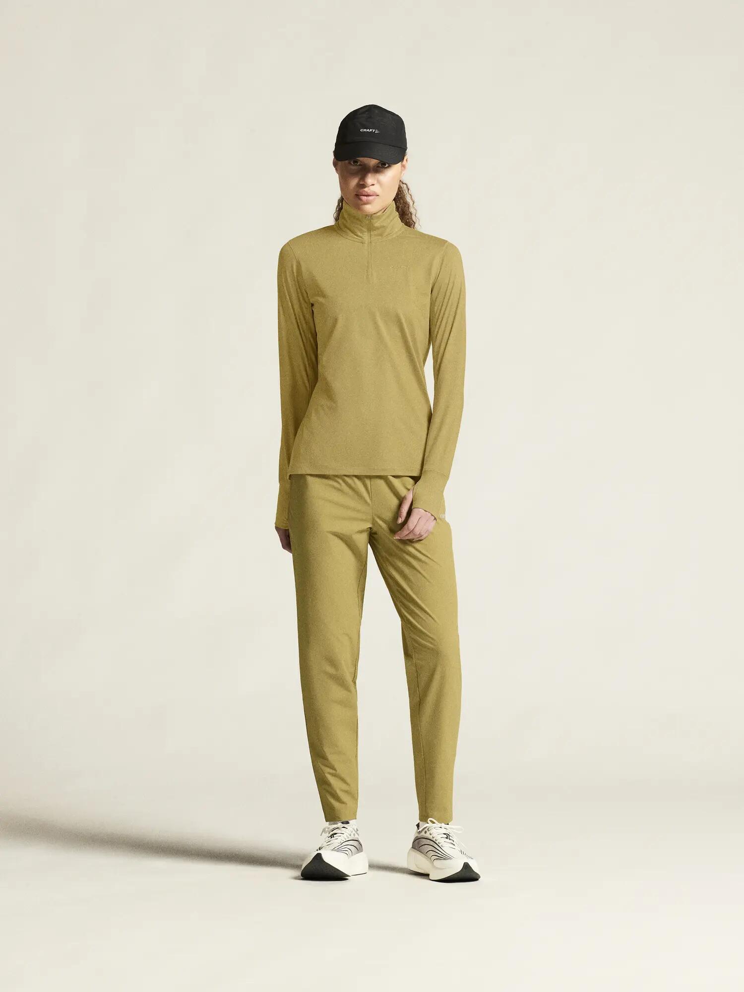 craft Flow HZ LS W — Langarmshirt mit Kurzem Reißverschluss, wärmend – Khaki 7/7