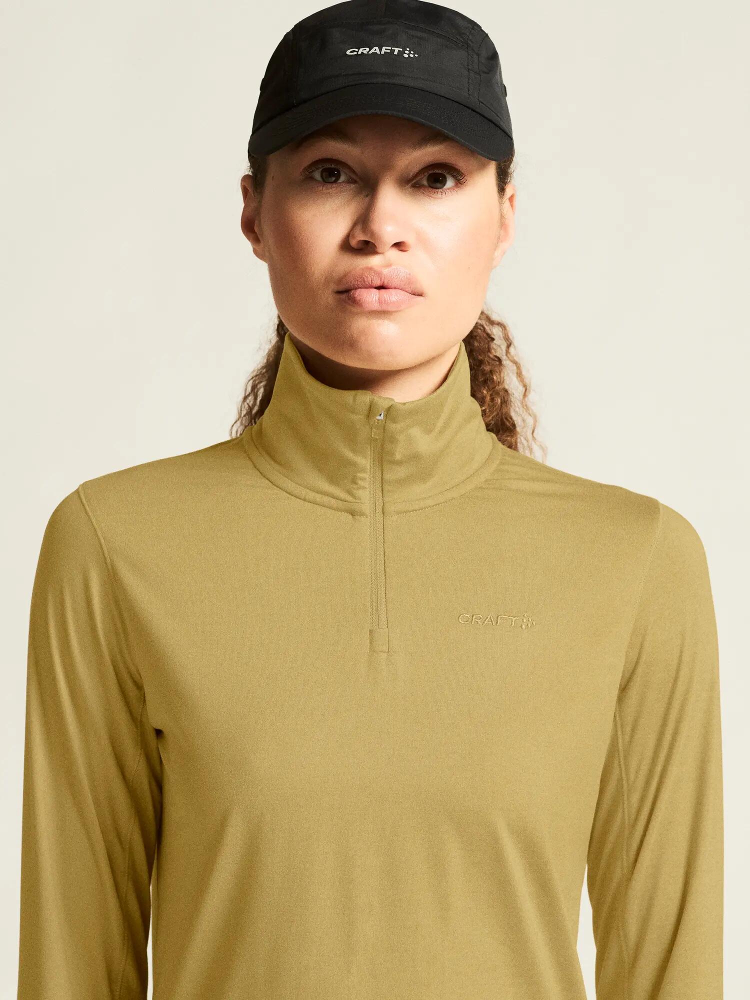 craft Flow HZ LS W — Langarmshirt mit Kurzem Reißverschluss, wärmend – Khaki 6/7