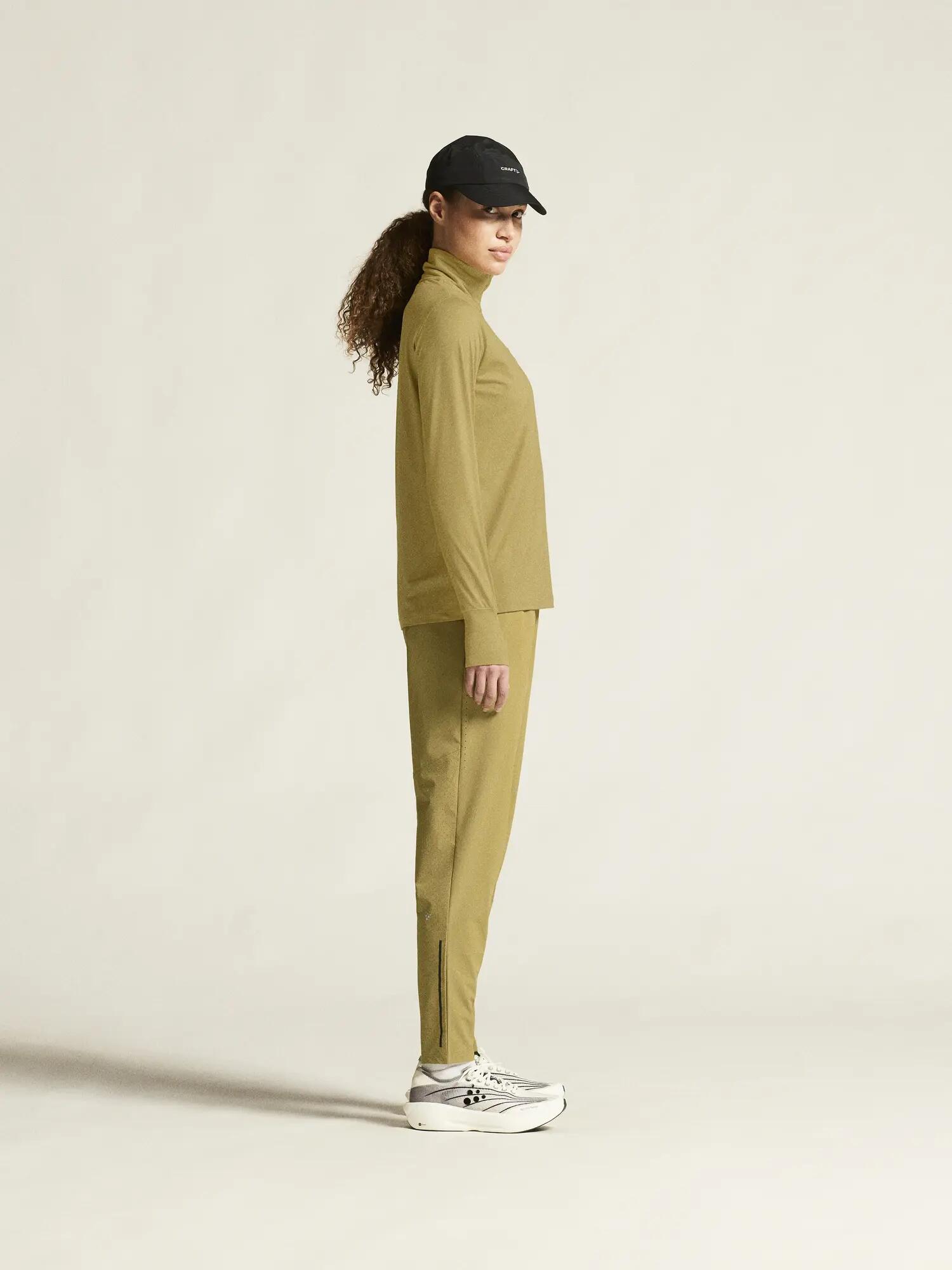 craft Flow HZ LS W — Langarmshirt mit Kurzem Reißverschluss, wärmend – Khaki 5/7