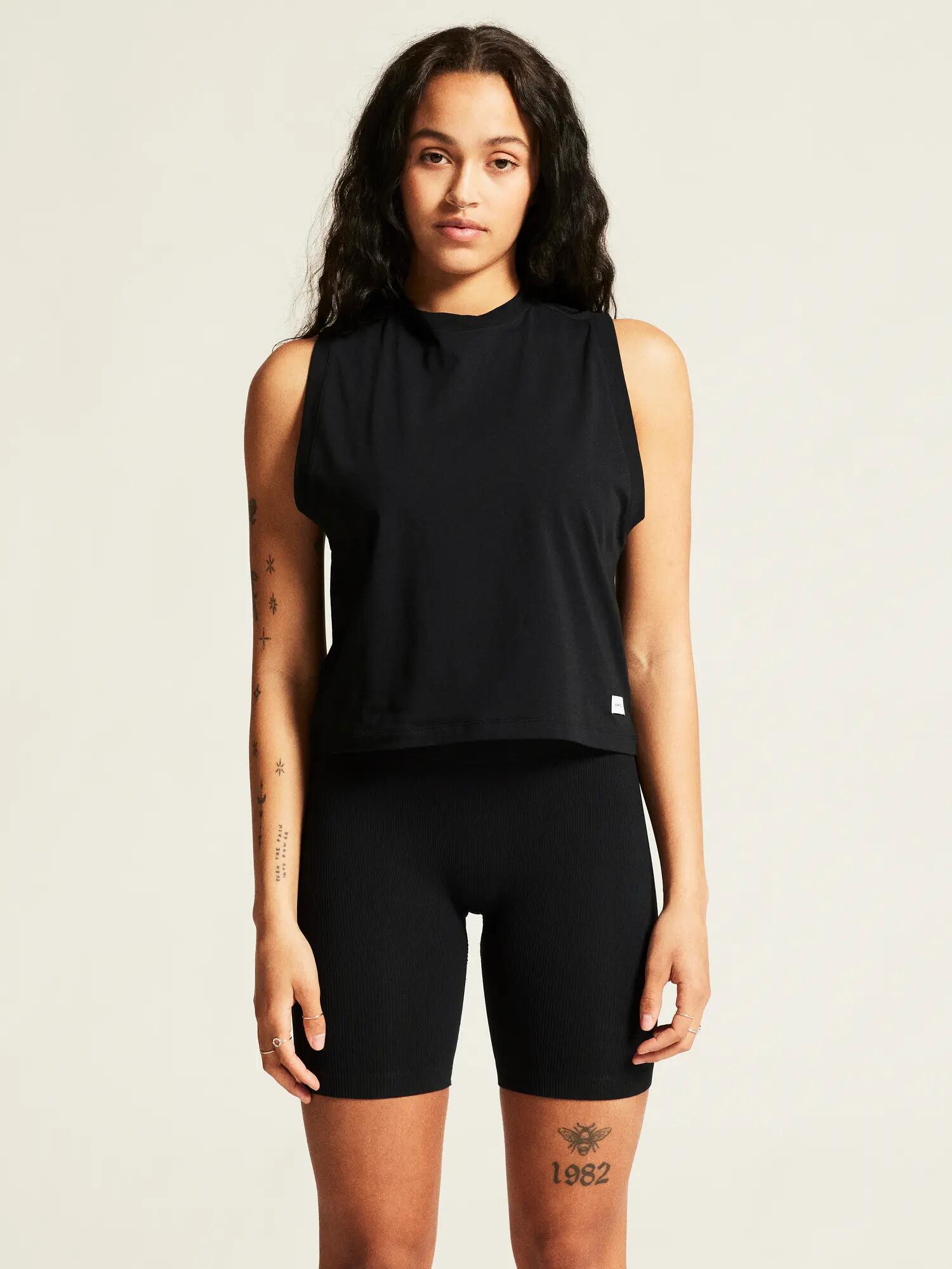 craft Collective Relaxed SL Tee W – ärmelloses Shirt, relaxed Fit – Black 6/7