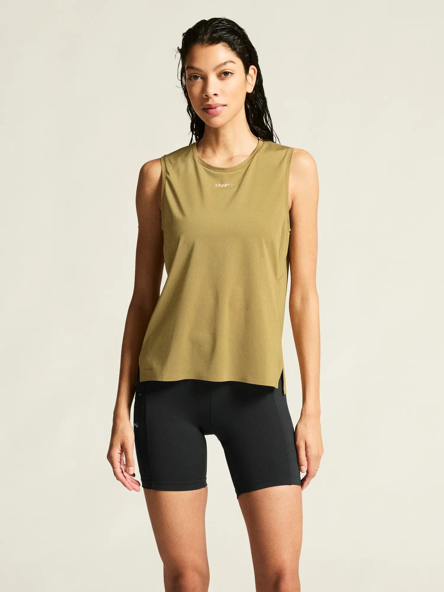 craft PRO Trail Singlet 2 W – leichtes Trail-Laufshirt für Damen – Khaki 5/7