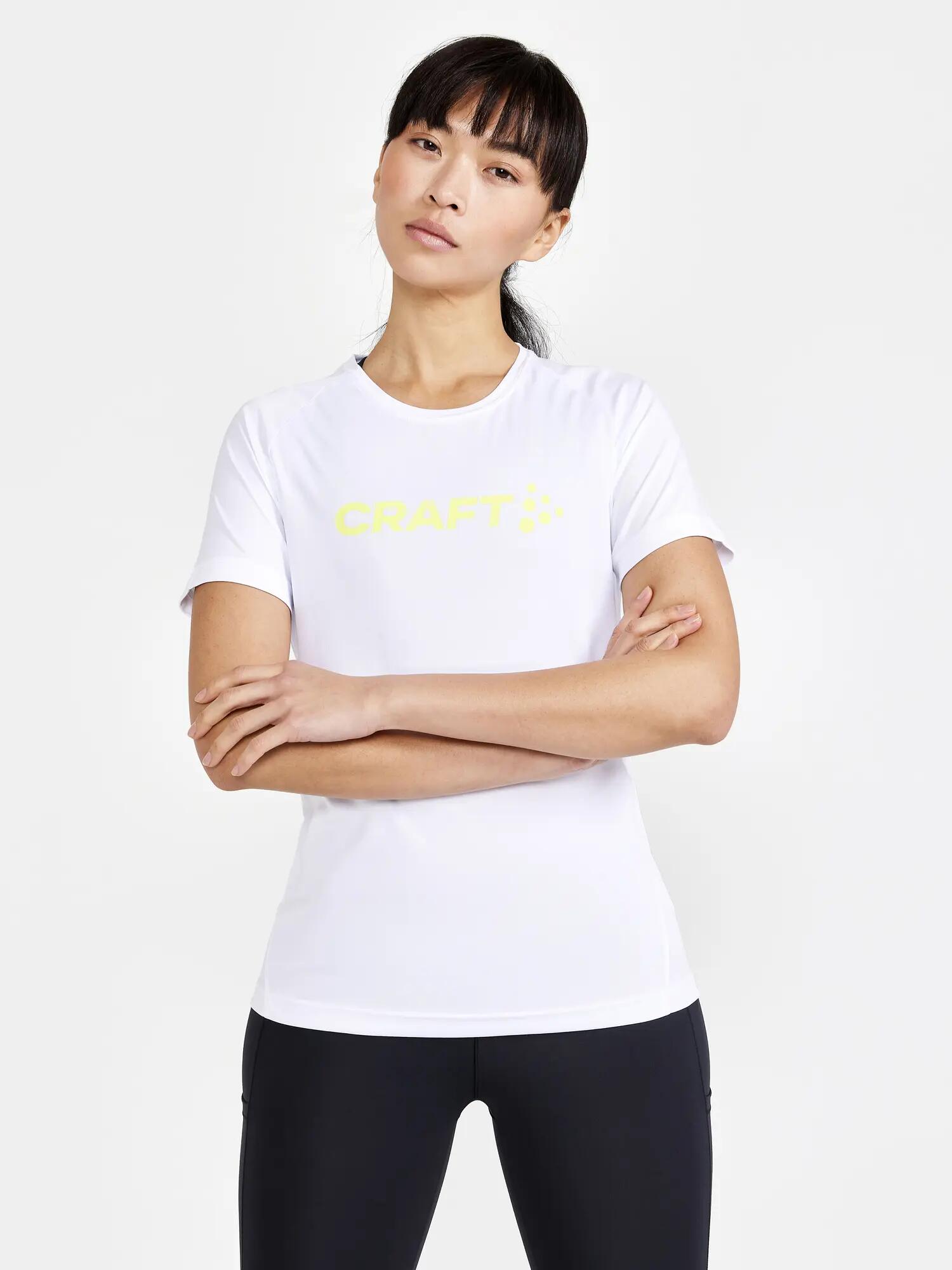 craft CORE Essence Logo Tee W – Recyceltes Polyester, Weiß – White 4/7