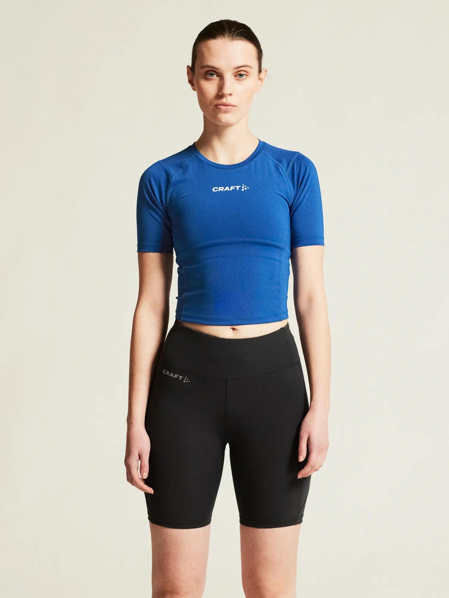 craft Rush 2.0 Crop Tee W – T-shirt cropped de treino ajustada, poliéster 4/7