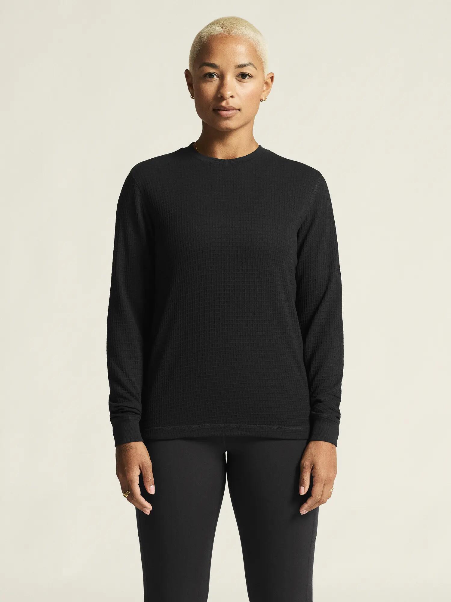 craft Damen-Shirt Wool Waffle RN W Langarm aus Lyocell-Wolle – Black 5/7