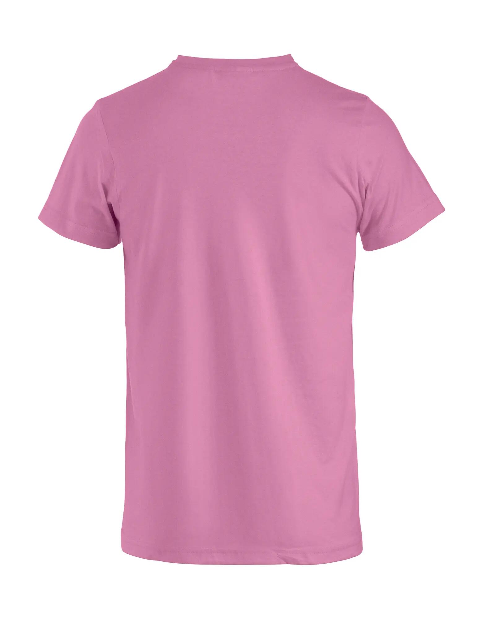 clique Basic-T Junior T-Shirt aus Baumwolle mit Rippenkragen – bright pink 2/4